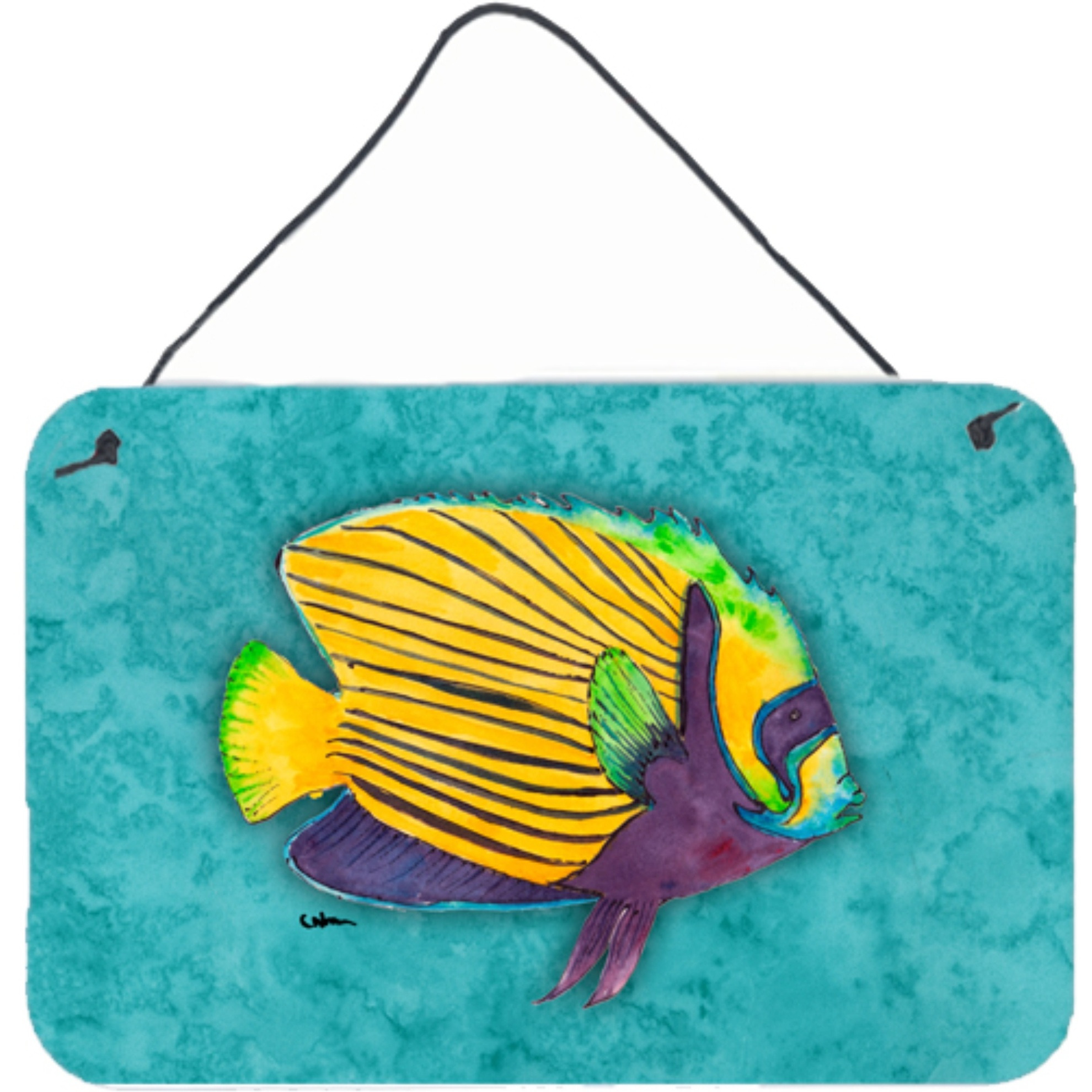 &quotCaroline's Treasures 8674DS812 Fish Tropical Indoor Aluminum Metal Wall or Door Hanging Prints, 8 x 12"", Multicolor"