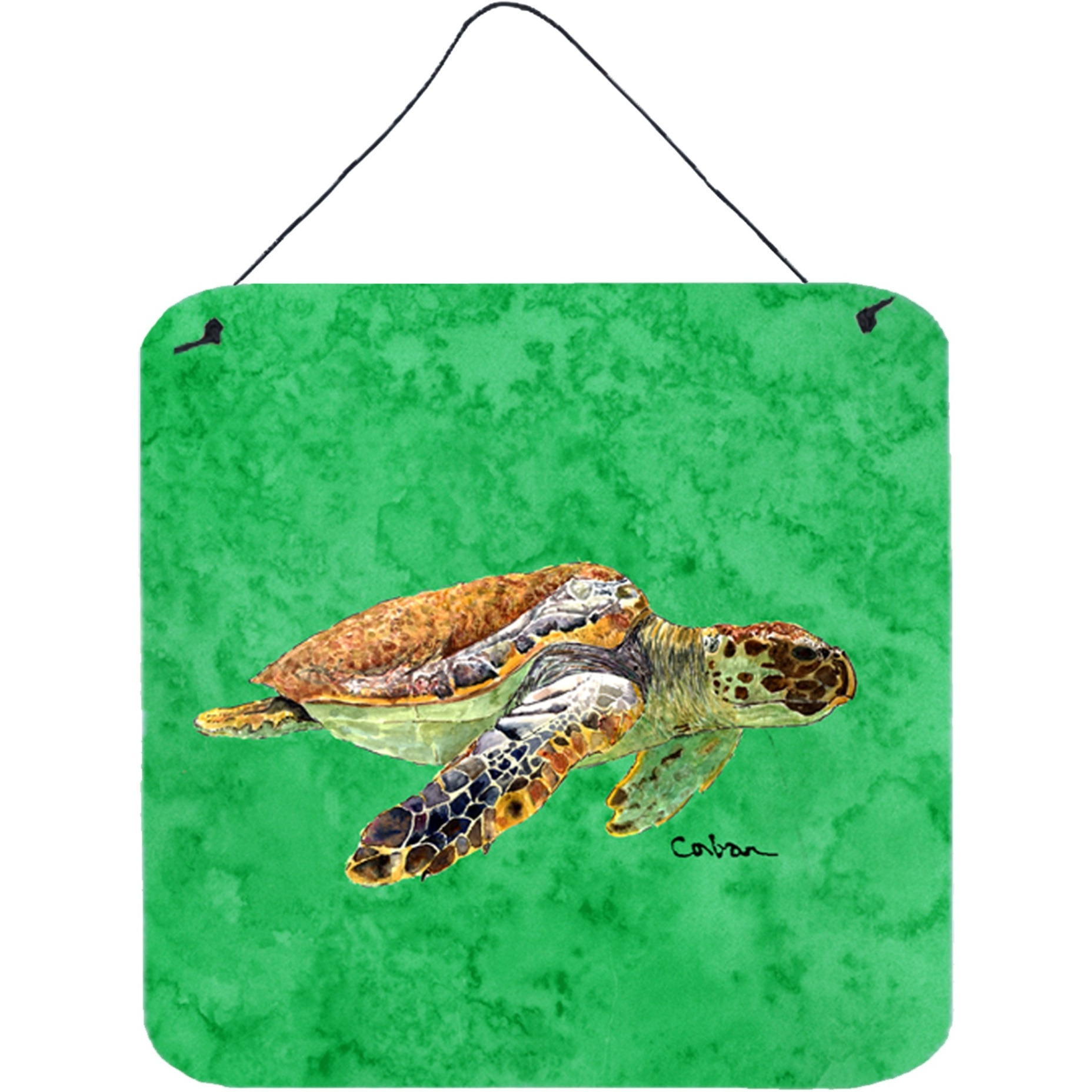 &quotCaroline's Treasures 8675DS66 Turtle Aluminum Metal Wall or Door Hanging Prints, 6 x 6"", Multicolor"