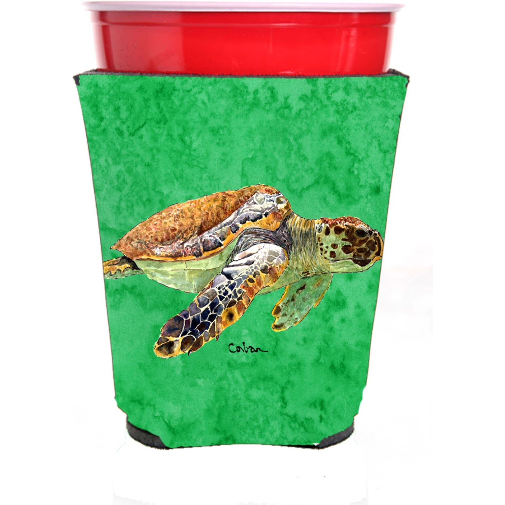 Turtle  Red Solo Cup Beverage Insulator Hugger