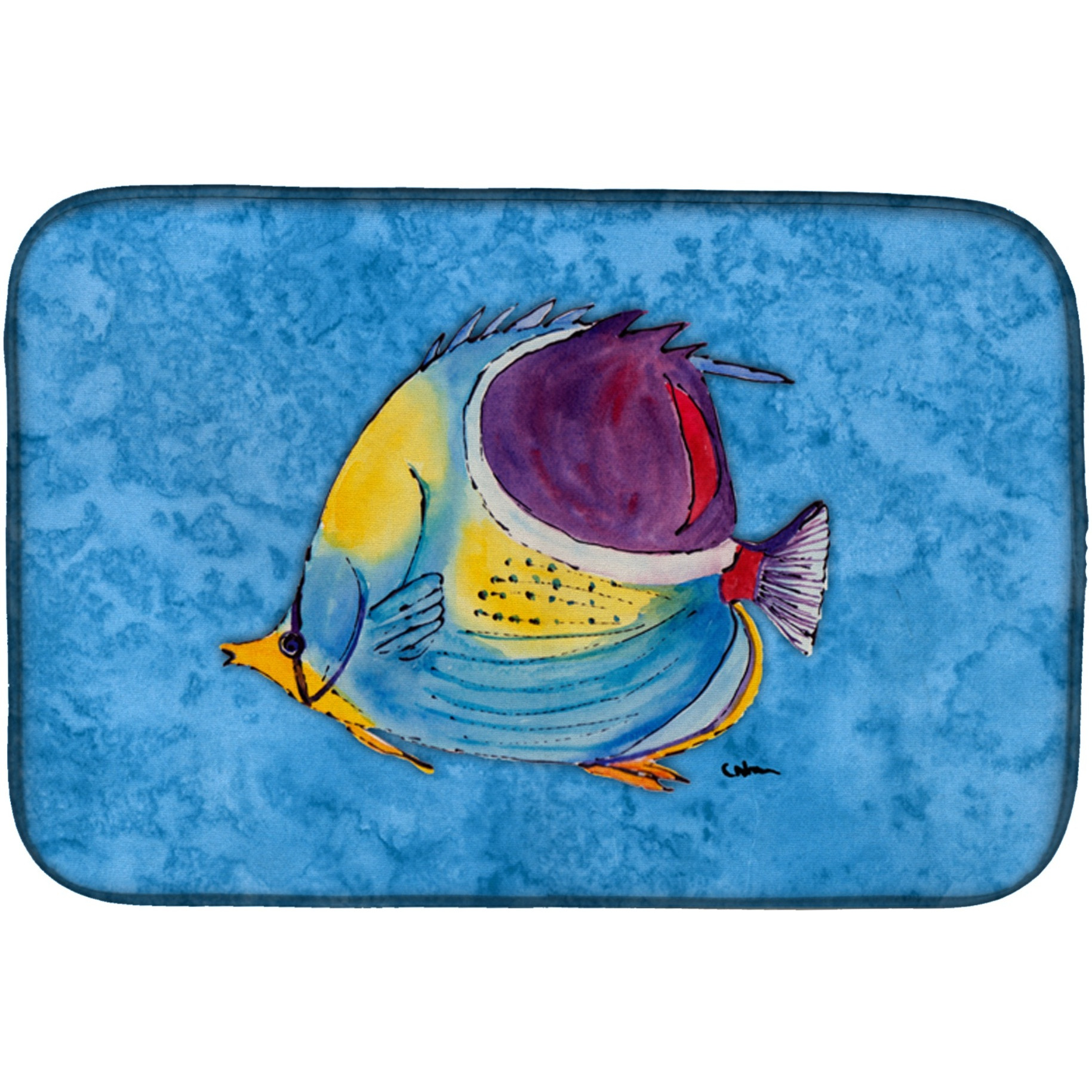&quotCaroline's Treasures Tropical Fish Dish Drying Mat, 14 X 21, Multicolor"