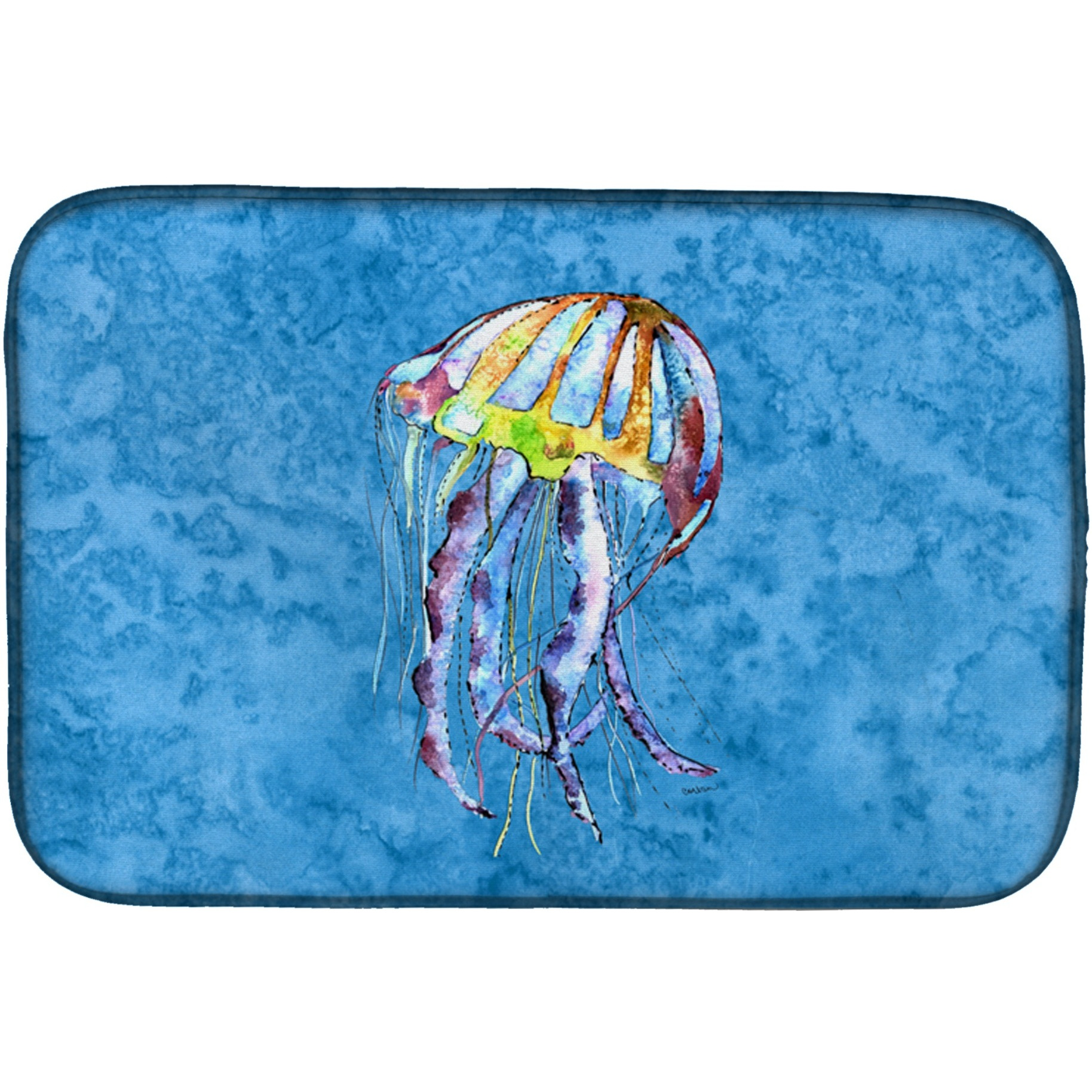 &quotCaroline's Treasures Jellyfish Dish Drying Mat, 14 x 21, Multicolor"