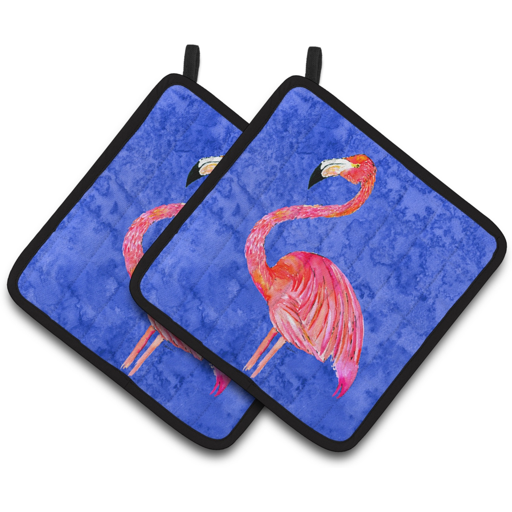 &quotCaroline's Treasures Flamingo Pair of Pot Holders 8685PTHD, 7.5HX7.5W, Multicolor"