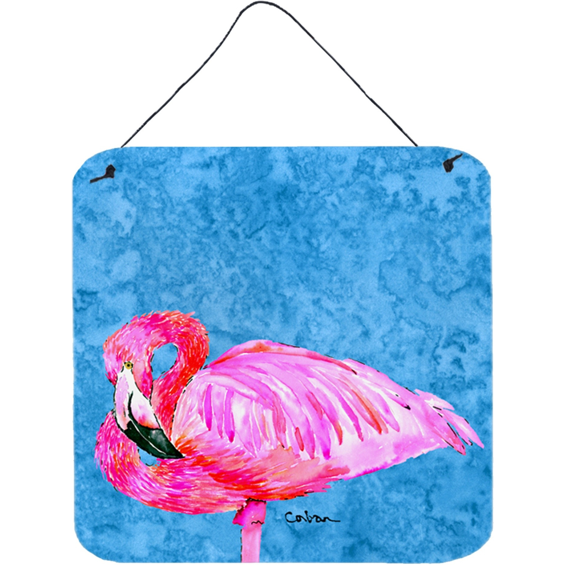 &quotCaroline's Treasures 8686DS66 Flamingo Aluminum Metal Wall or Door Hanging Prints, 6 x 6"", Multicolor"