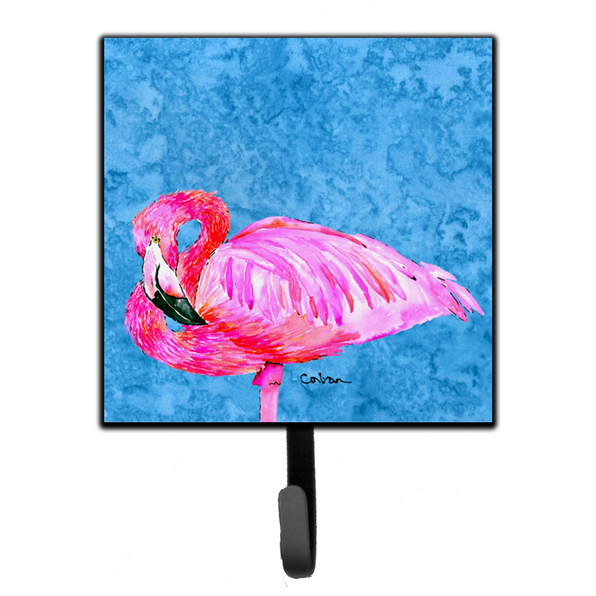 &quotCaroline's Treasures 8686SH4 Bird-Flamingo Leash Holder or Key Hook, Small, Multicolor"