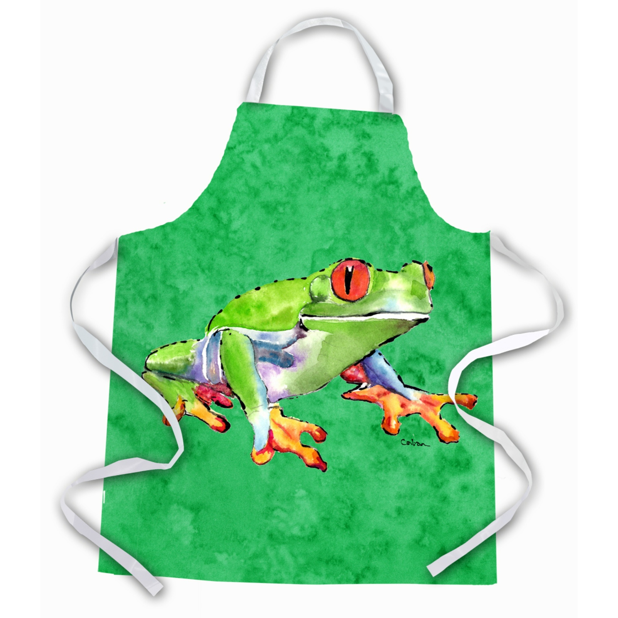 &quotCaroline's Treasures 8688APRON Green Tree Frog Apron, Large, Multicolor"