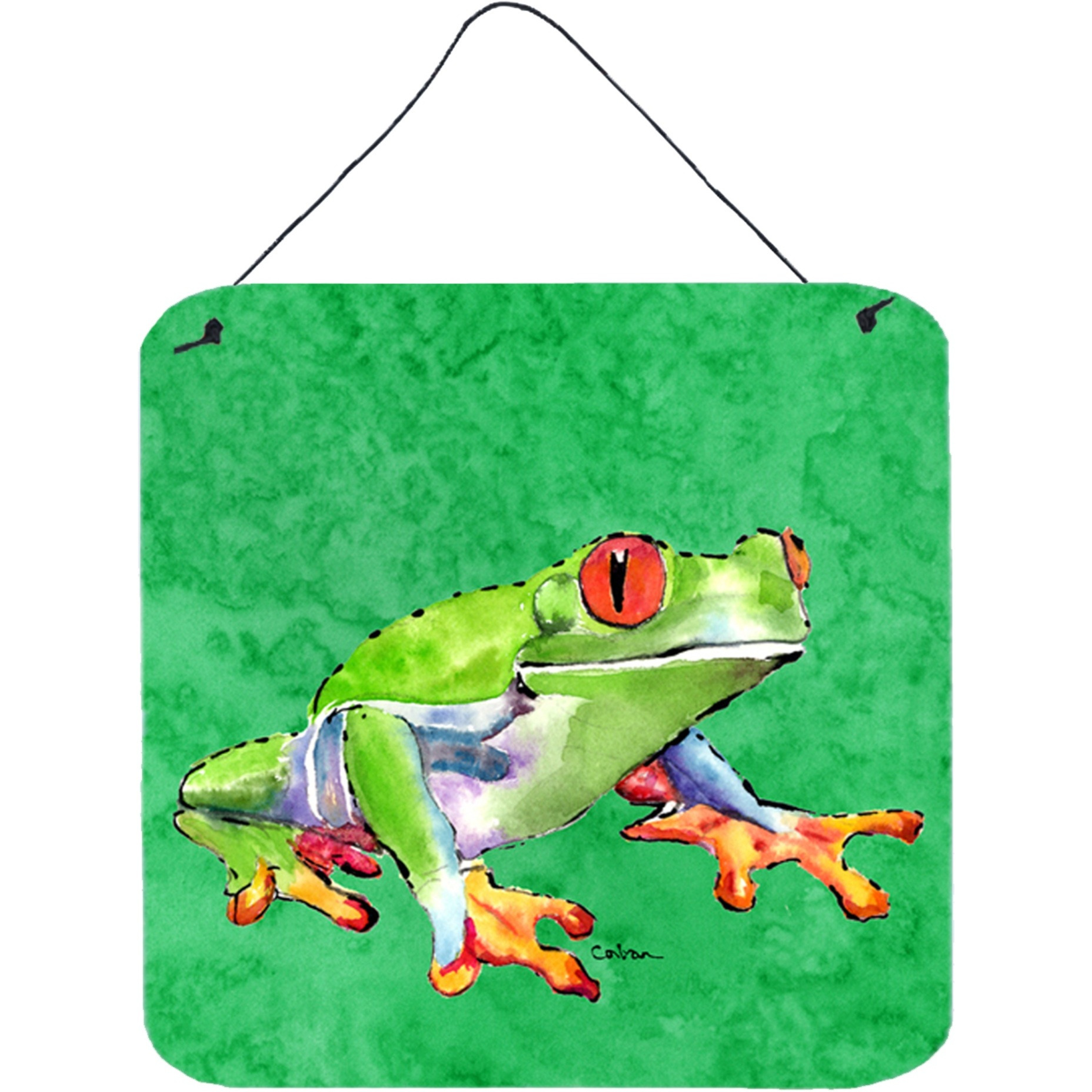 &quotCaroline's Treasures 8688DS66 Frog Aluminum Metal Wall or Door Hanging Prints, 6 x 6"", Multicolor"