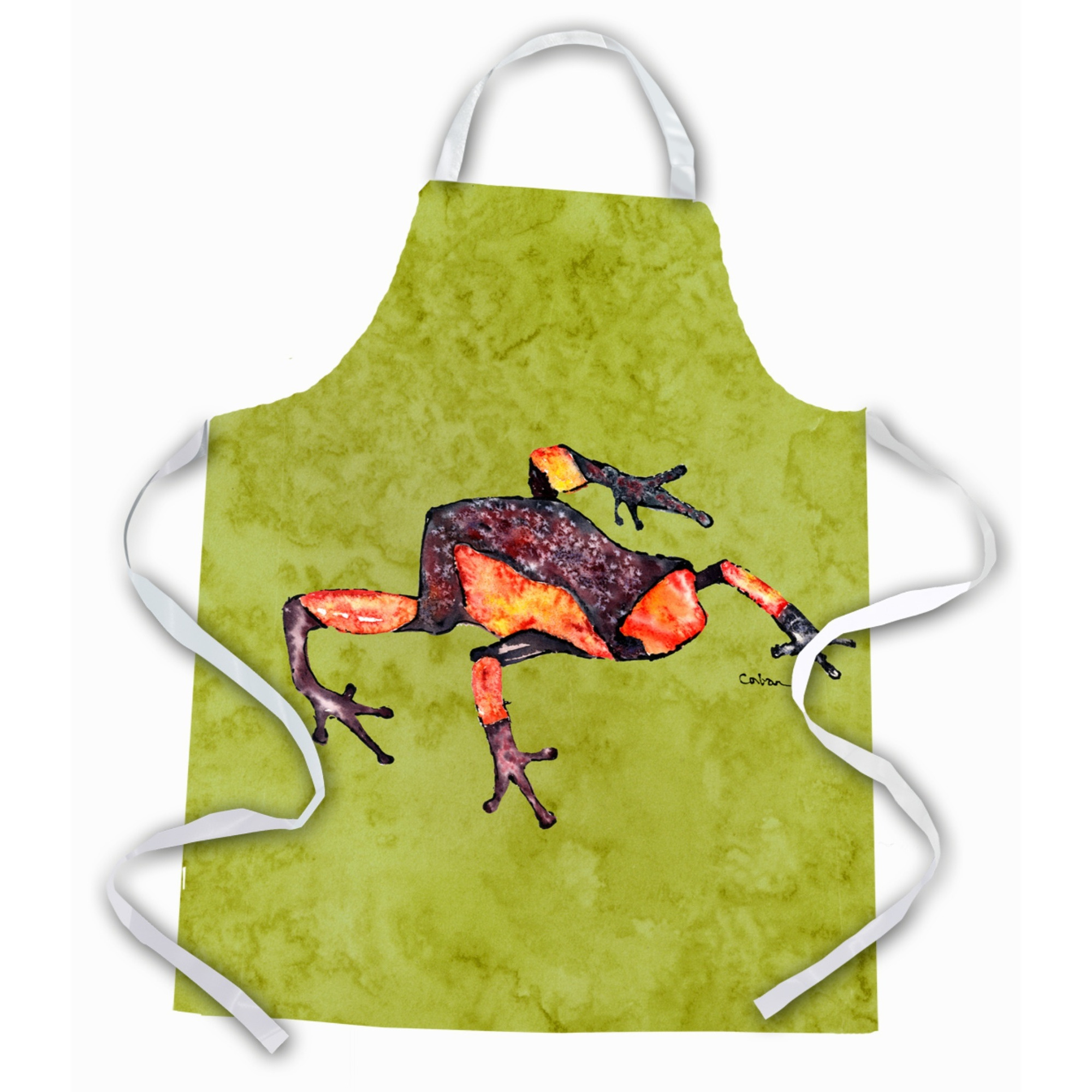 &quotCaroline's Treasures 8689APRON Avocado Frog Apron, Large, Multicolor"