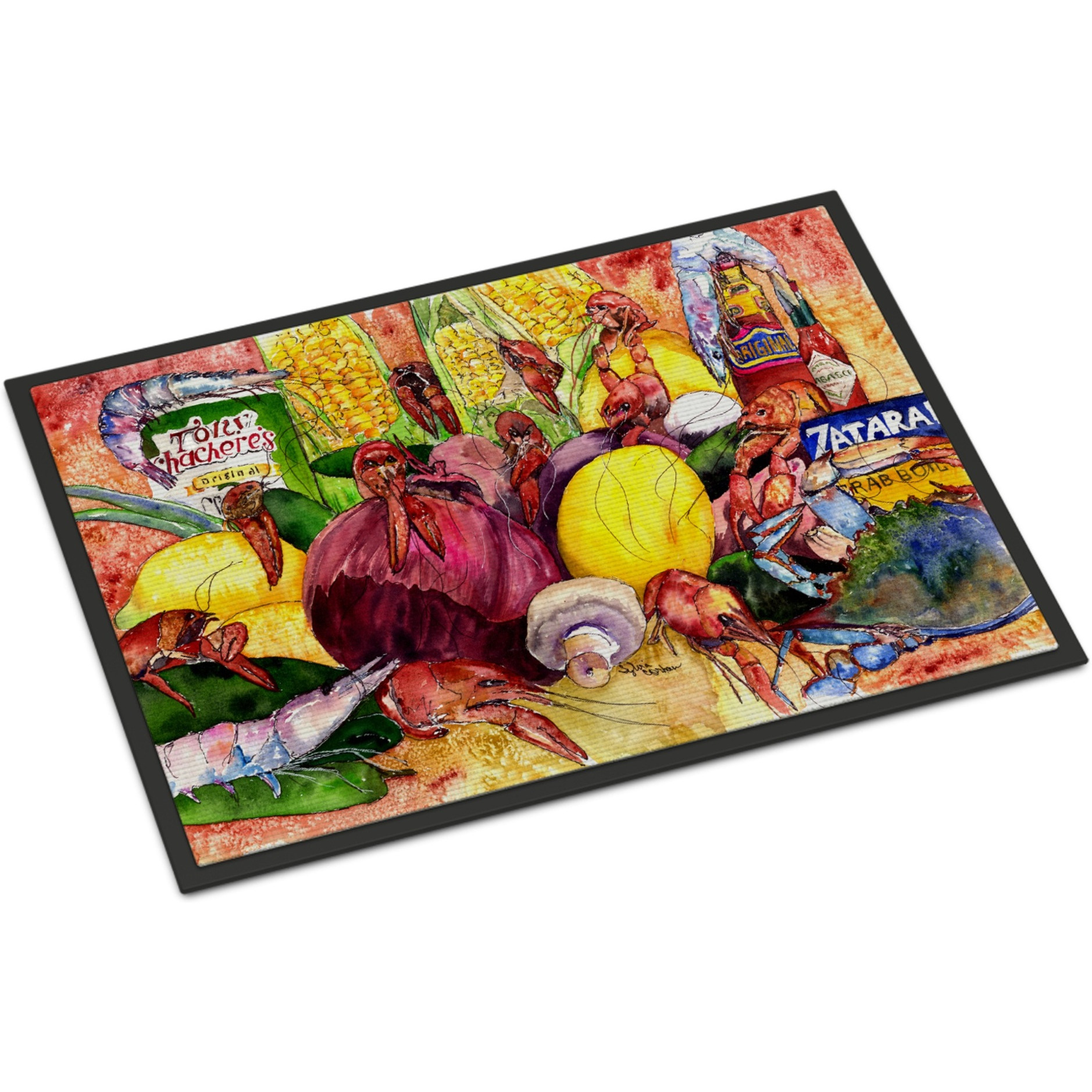 &quotCaroline's Treasures 8698JMAT Crawfish with Spices and Corn Indoor or Outdoor Mat, 24 x 36"", Multicolor"