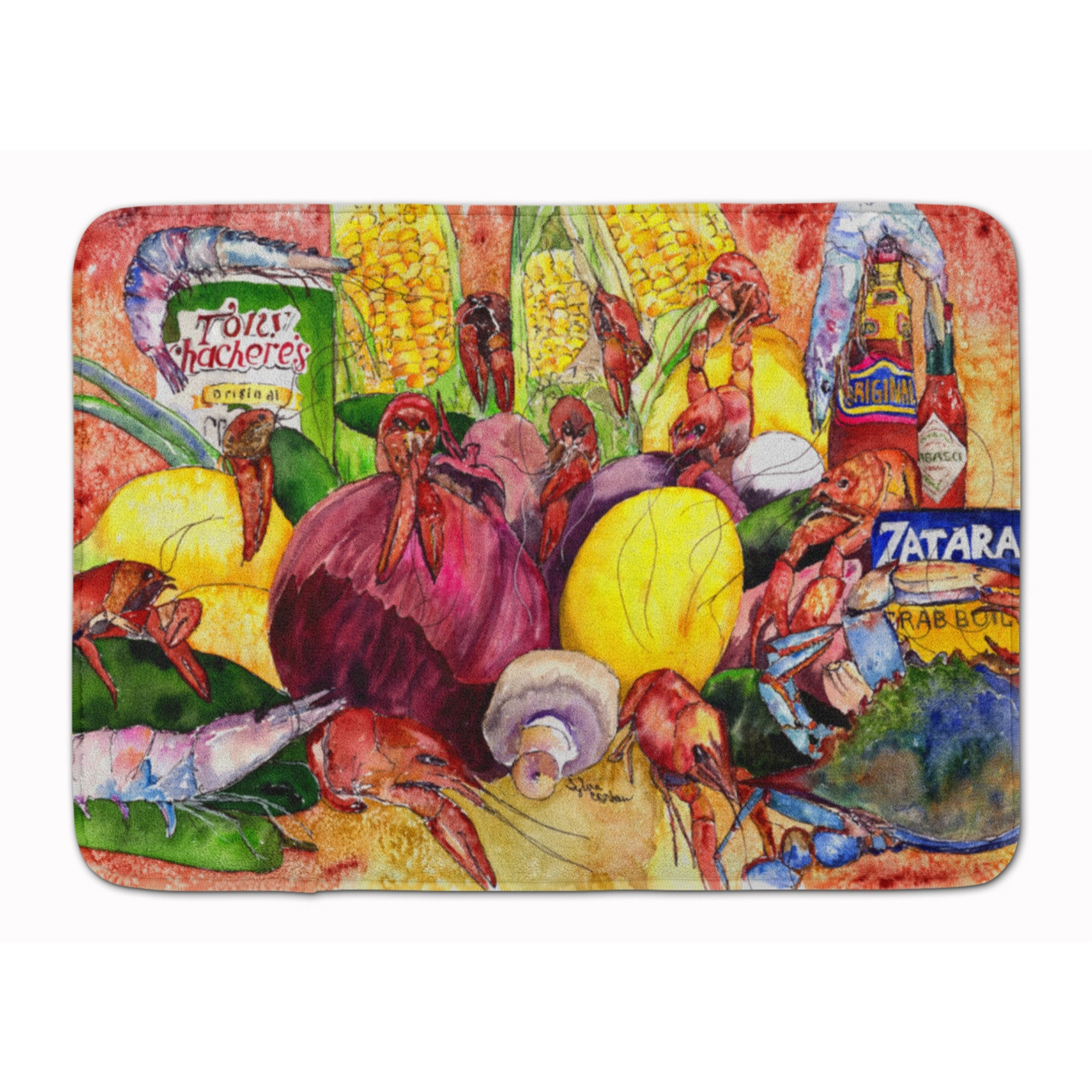 &quotCaroline's Treasures Crawfish with Spices and Corn Floor Mat, 19"" x 27"", Multicolor"