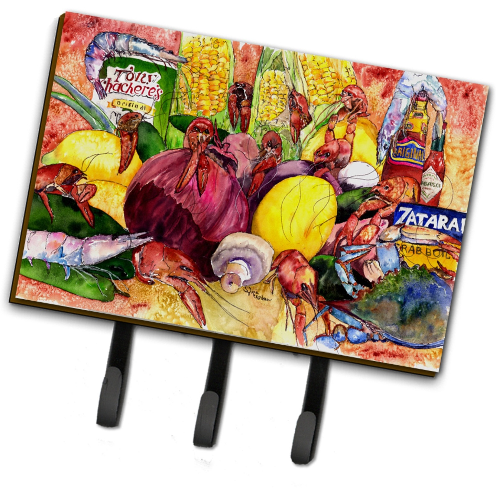 &quotCaroline's Treasures 8698TH68 Crawfish with Spices and Corn Leash or Key Holder, Large, Multicolor"