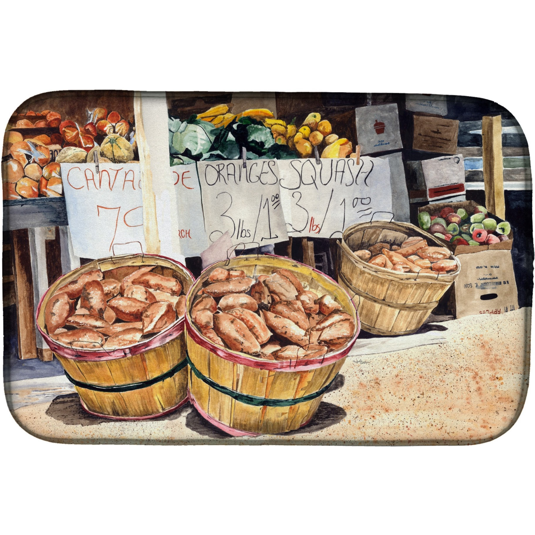 &quotCaroline's Treasures Farmer's Market Dish Drying Mat, 14"" x 21"", Multicolor"
