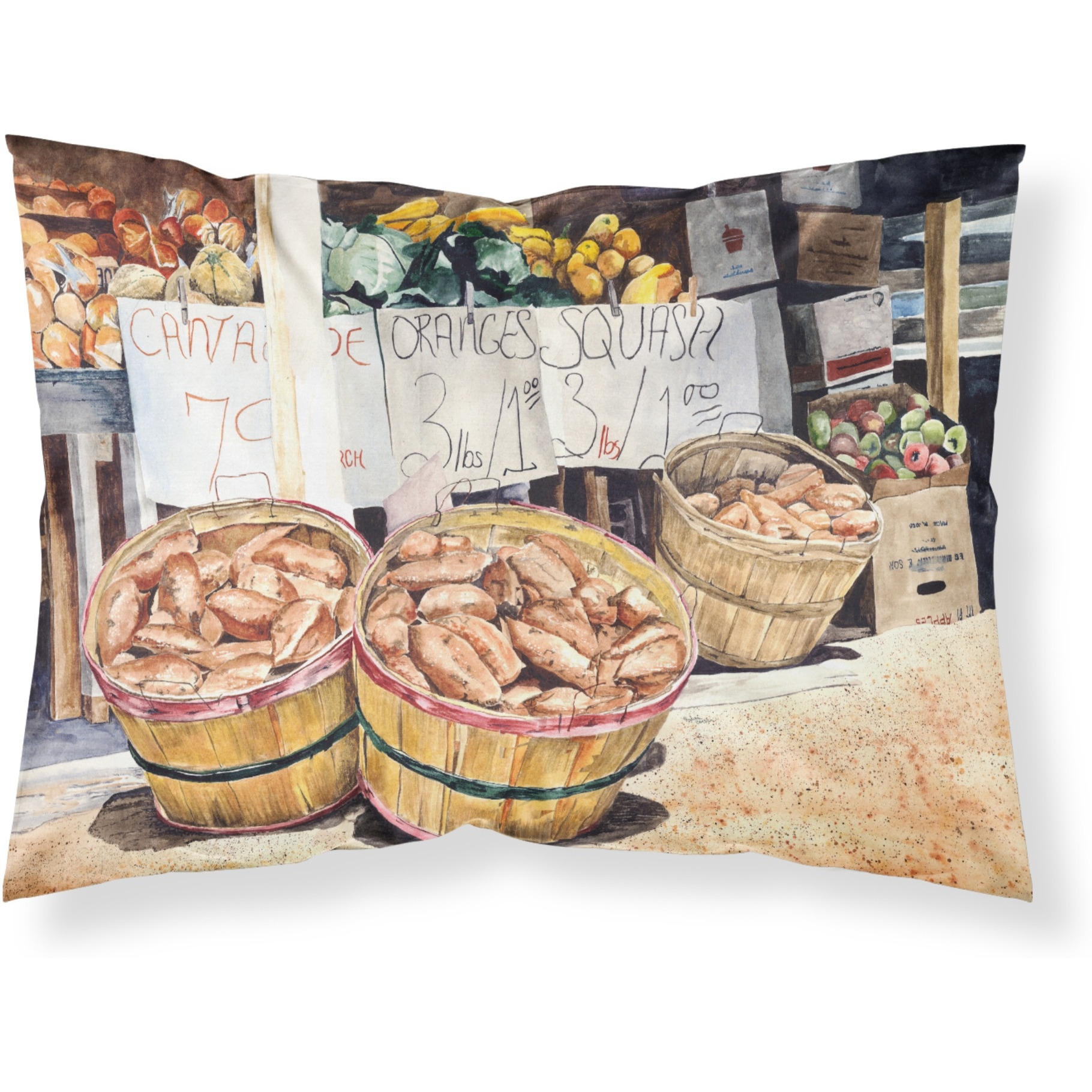 &quotCaroline's Treasures 8699PILLOWCASE Crawfish with Spices And Corn Fabric Standard Pillowcase, Large, Multicolor"