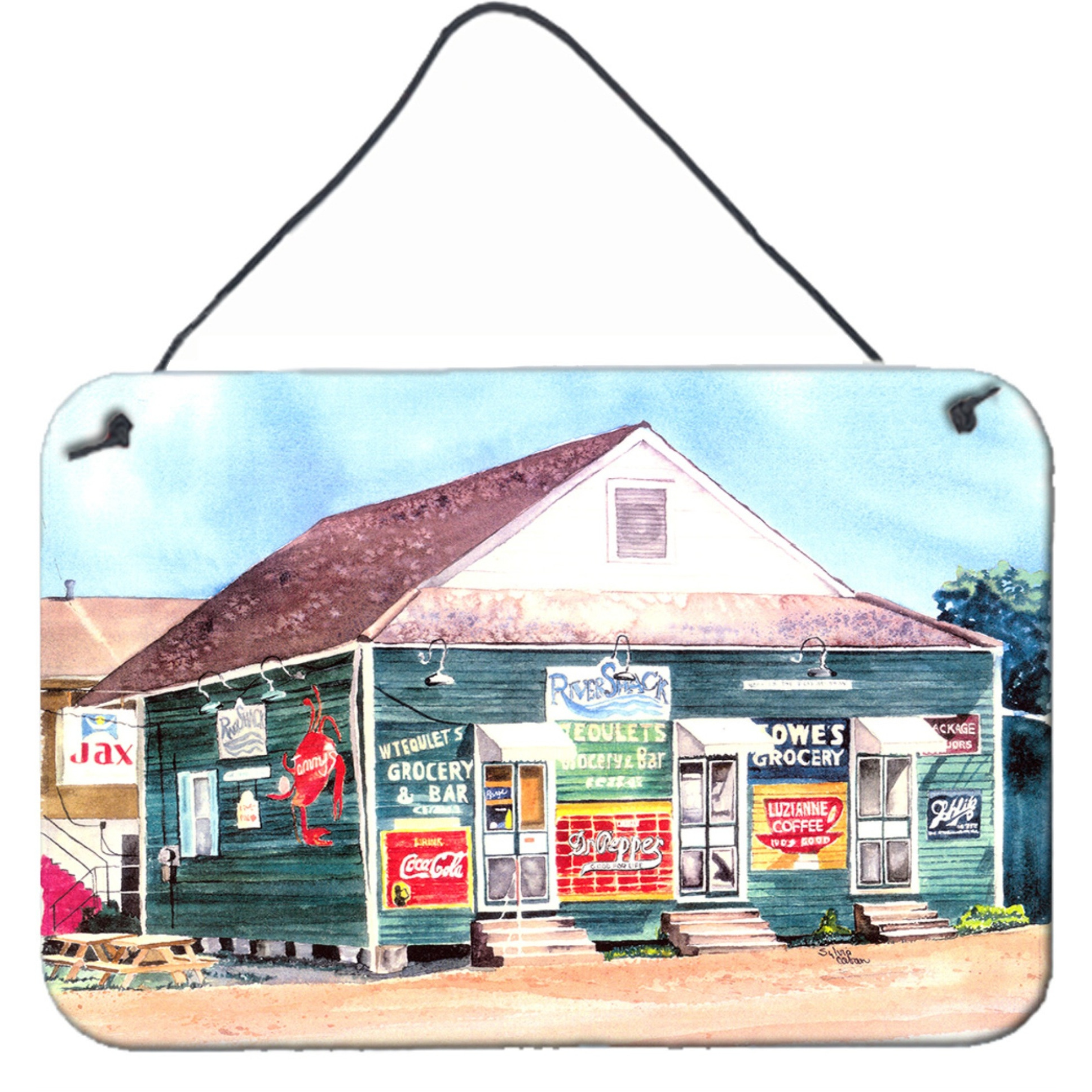 &quotCaroline's Treasures 8704DS812 River shack Wall or Door Hanging Prints, 8 x 12"", Multicolor"