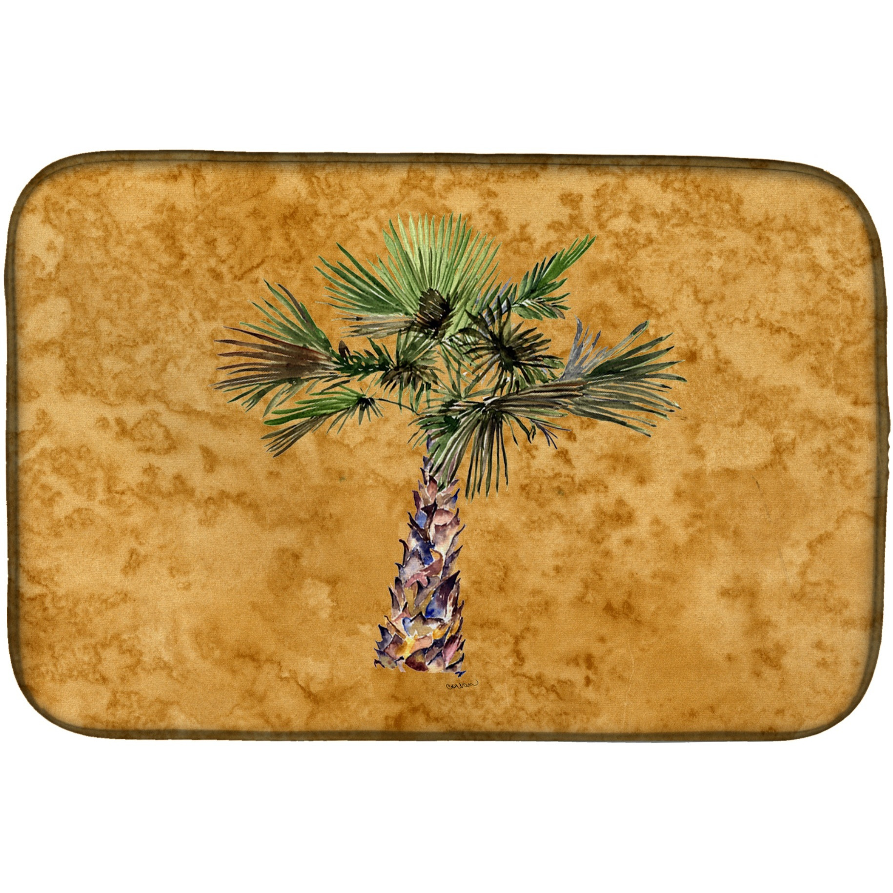 &quotCaroline's Treasures Palm Tree Dish Drying Mat, 14"" x 21"", Multicolor"