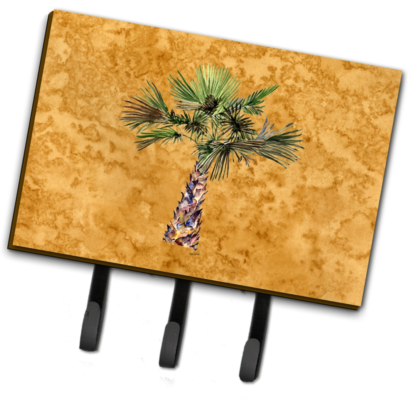 &quotCaroline's Treasures 8706TH68 Palm Tree on Gold Leash or Key Holder, Large, Multicolor"