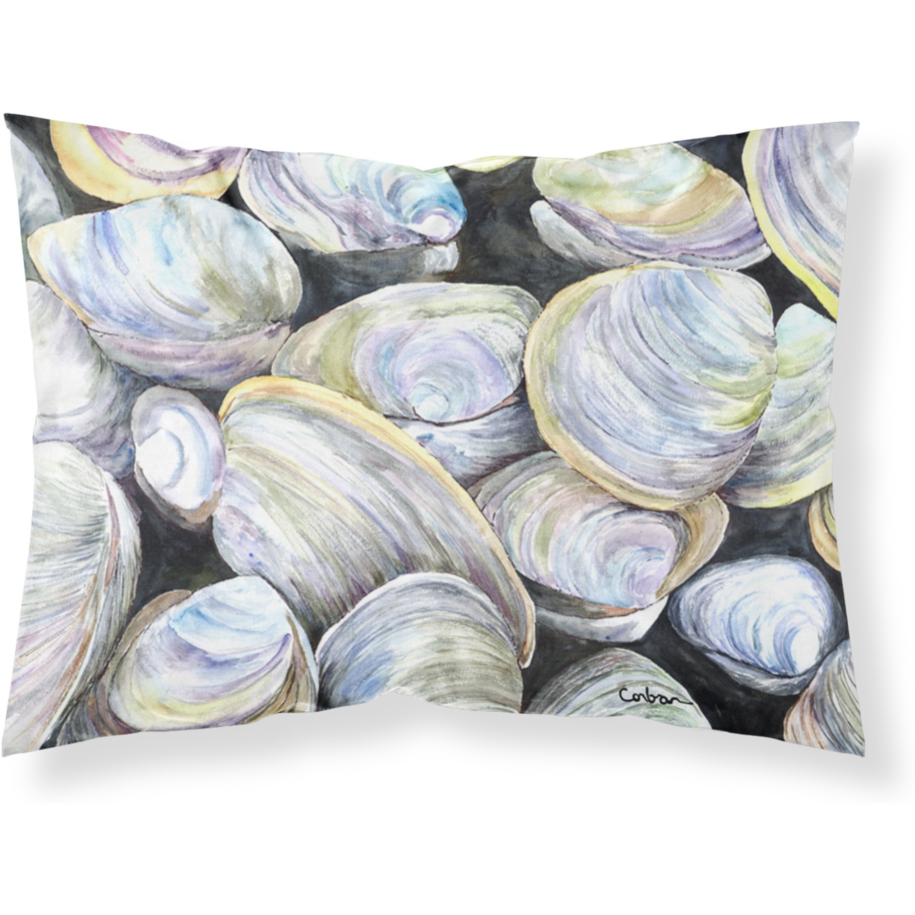 &quotCaroline's Treasures 8714PILLOWCASE Clam Quahog Moisture Wicking Fabric Standard Pillowcase, Large, Multicolor"