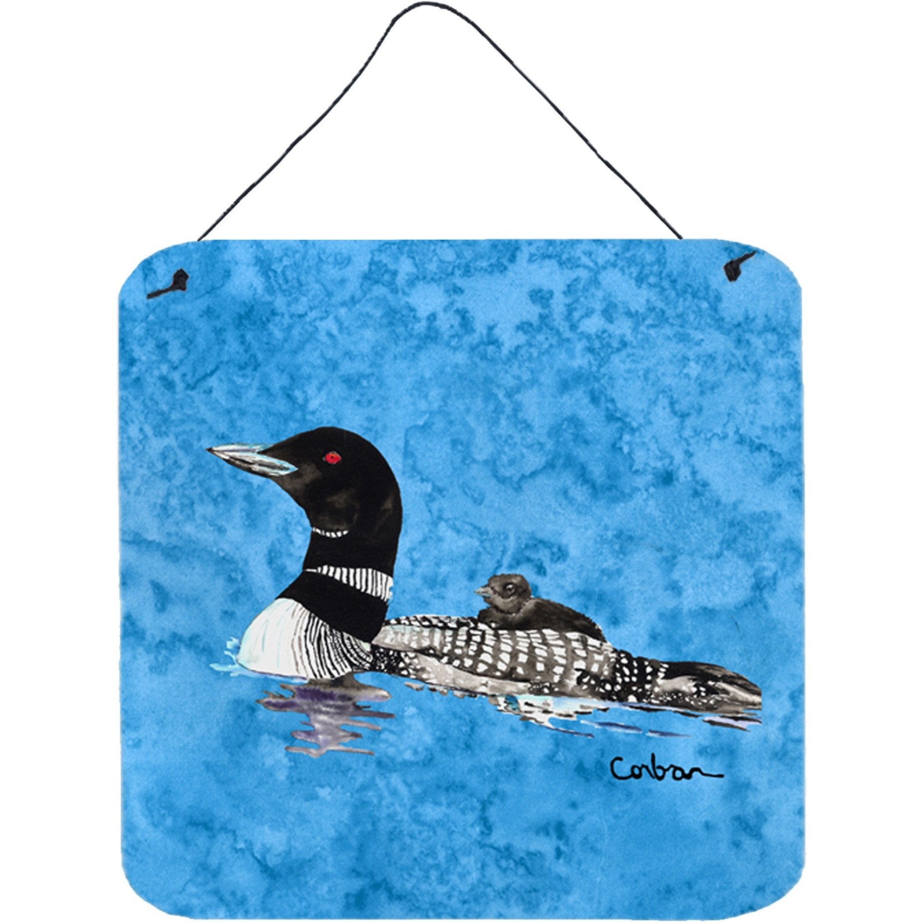 &quotCaroline's Treasures Loon Aluminium Metal Door Hanging Prints wall-decor, 6 x 6, Multicolor"