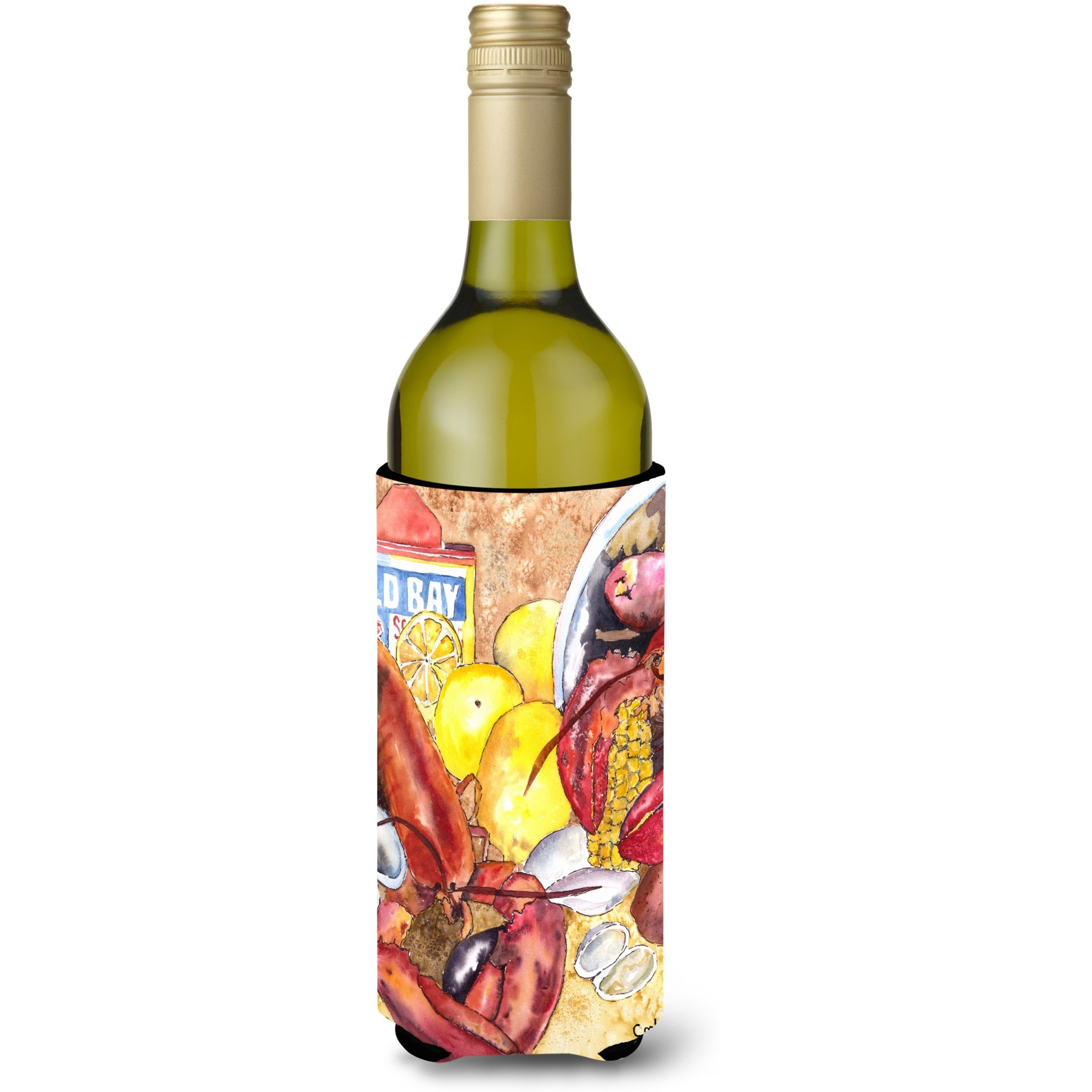 Lobster  Lobster Bake with Old Bay Seasonings Wine Bottle Beverage Insulator Beverage Insulator Hugger