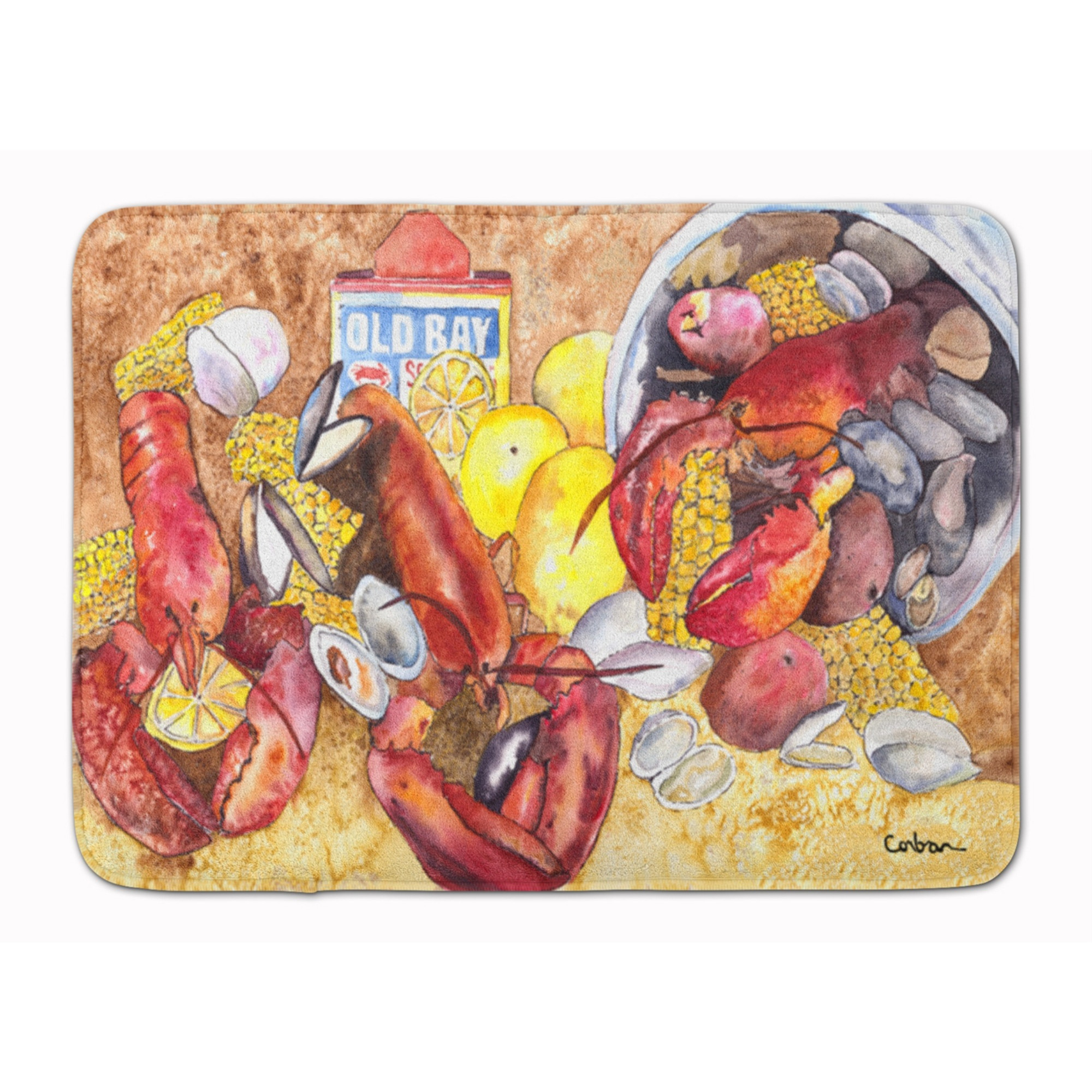 &quotCaroline's Treasures Lobster with Old Bay Floor Mat, 19"" x 27"", Multicolor"