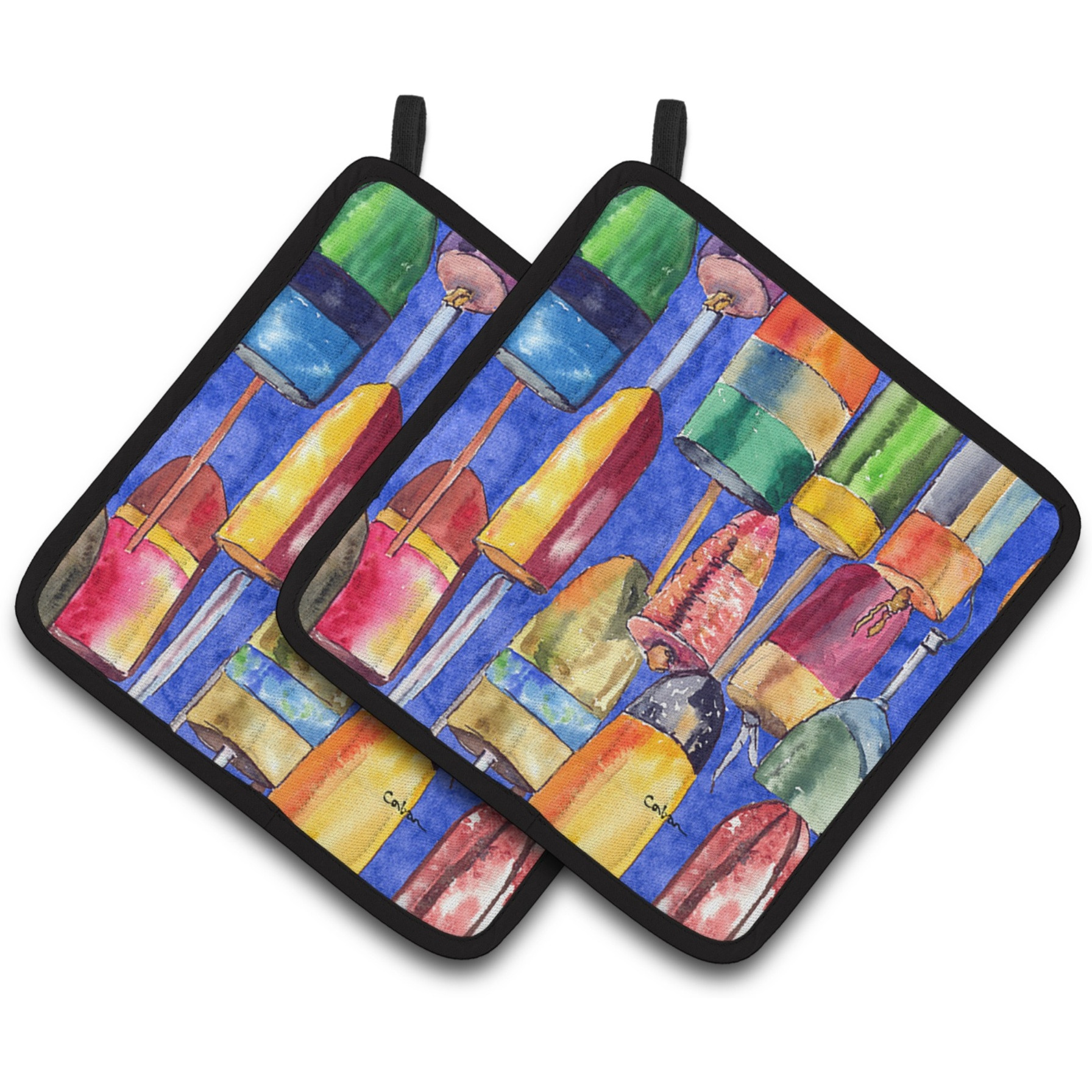 &quotCaroline's Treasures Bouys Pair of Pot Holders 8723-1PTHD, 7.5HX7.5W, Multicolor"