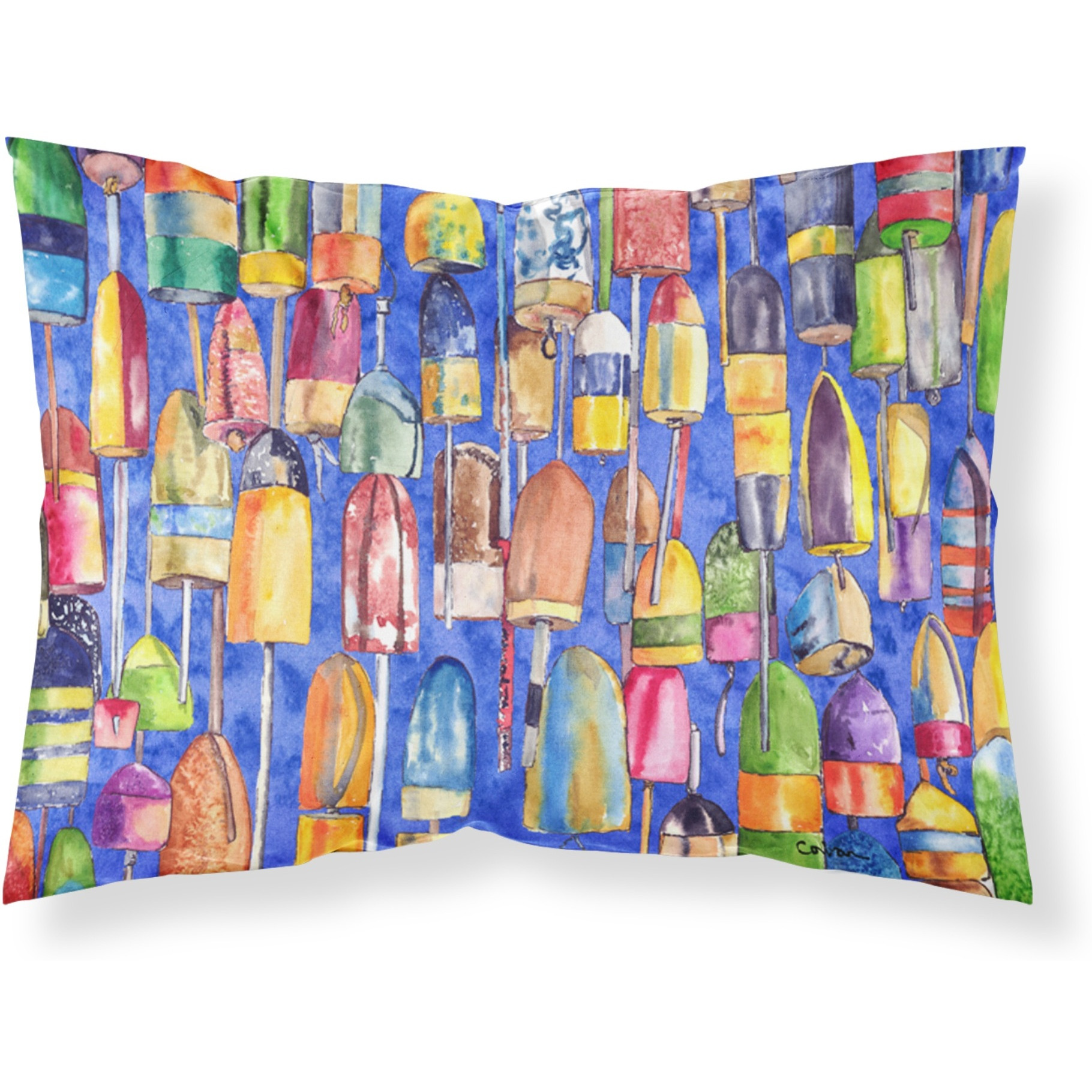 &quotCaroline's Treasures 8723PILLOWCASE Lobster Buoys Moisture Wicking Fabric Standard Pillowcase, Large, Multicolor"