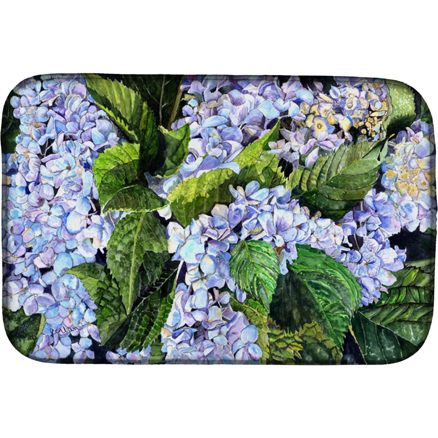 &quotCaroline's Treasures Hydrangea Dish Drying Mat, 14"" x 21"", Multicolor"