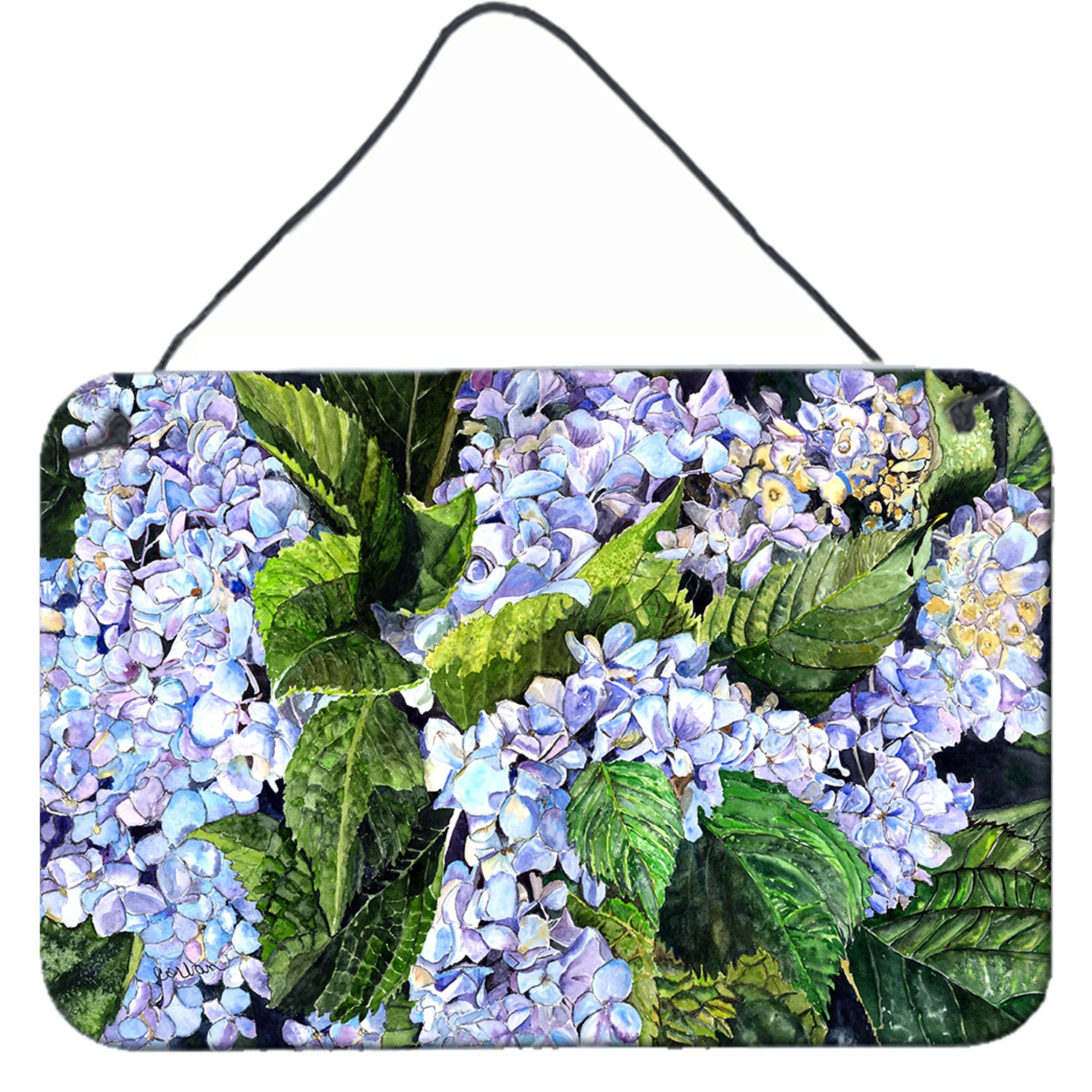 &quotCaroline's Treasures Hydrangea Indoor Aluminum Metal Wall or Door Hanging Prints, 8 x 12"", Multicolor"