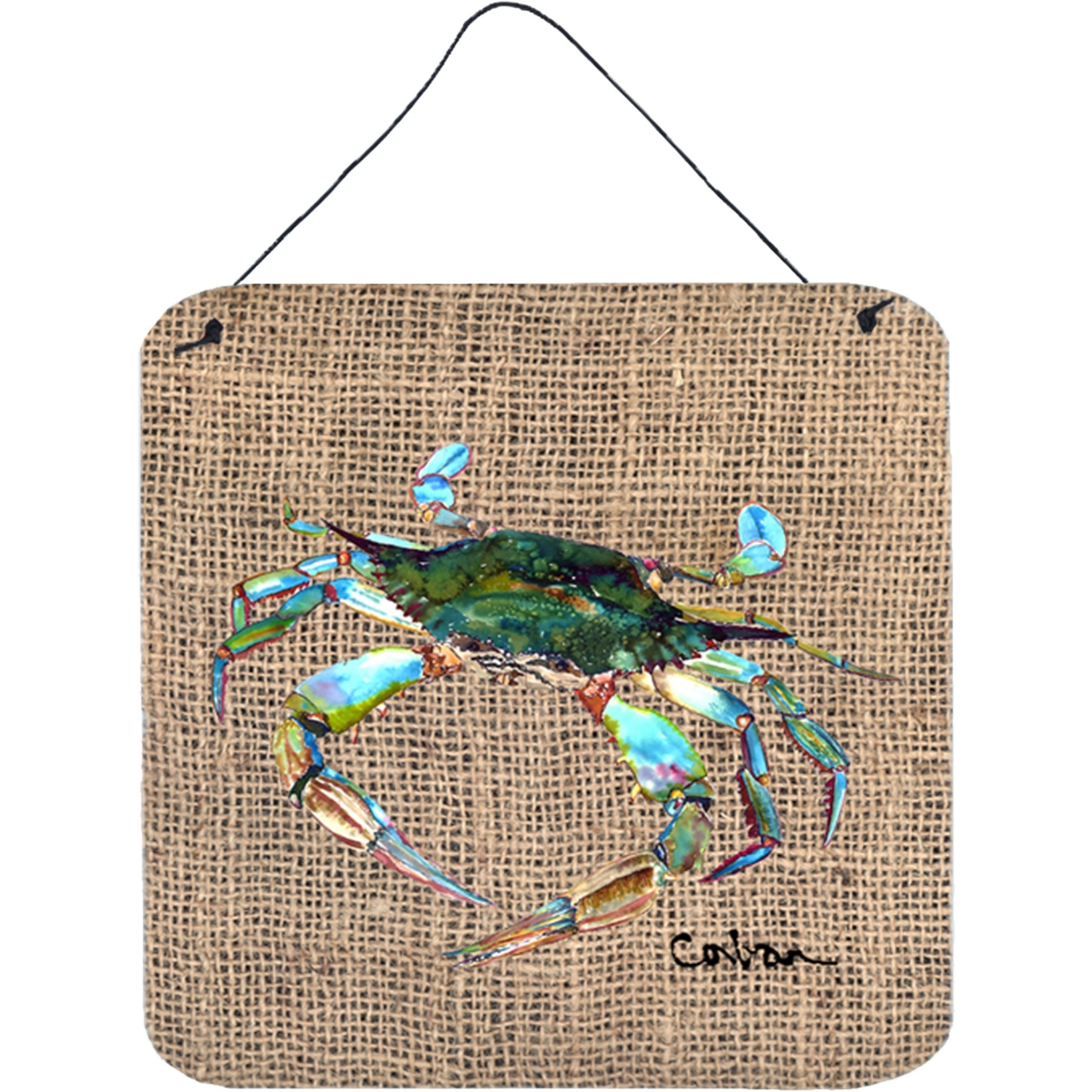 &quotCaroline's Treasures 8731DS66 Crab Aluminum Metal Wall or Door Hanging Prints, 6 x 6"", Multicolor"