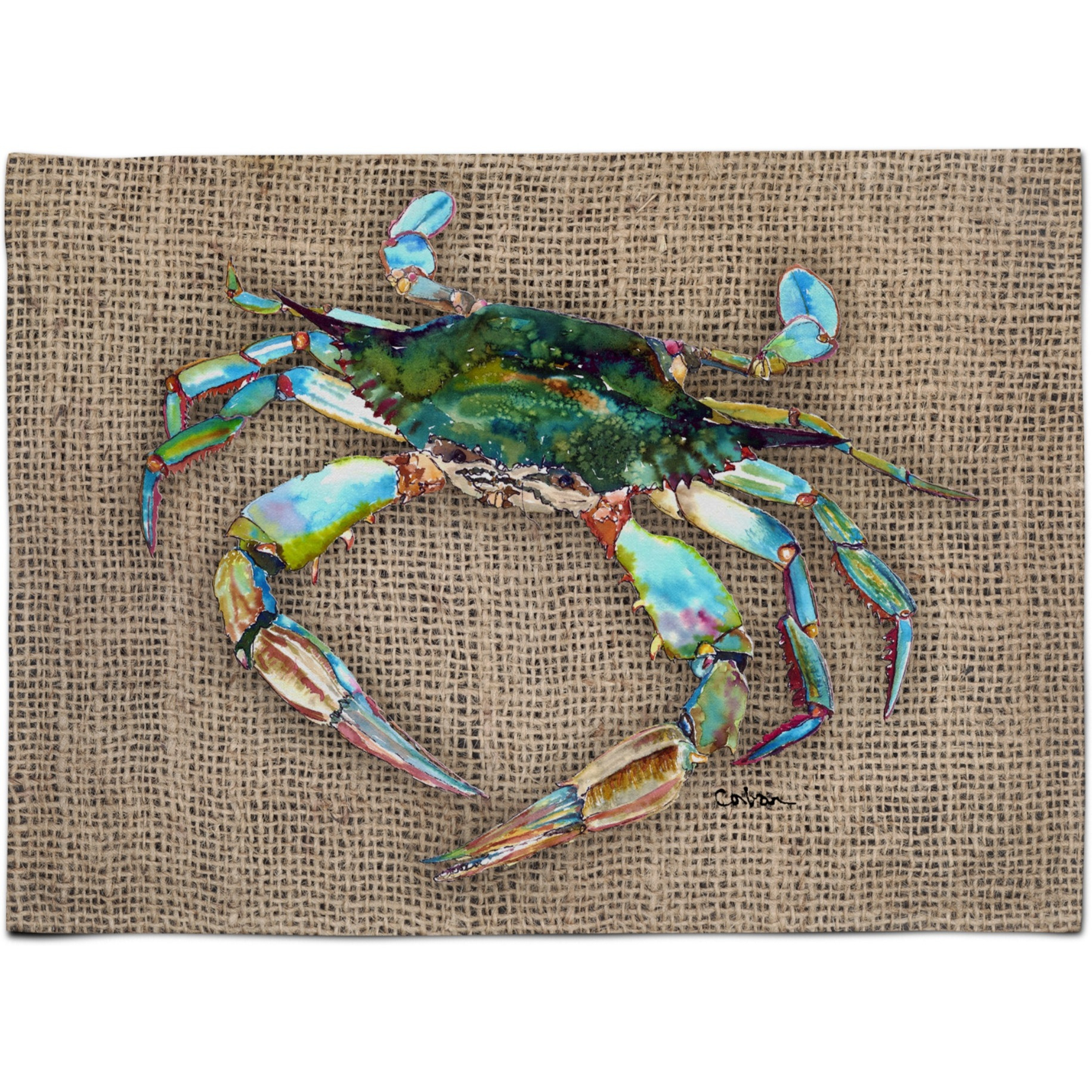 &quotCaroline's Treasures 8731PLMT Crab Fabric Placemat, Multicolor"
