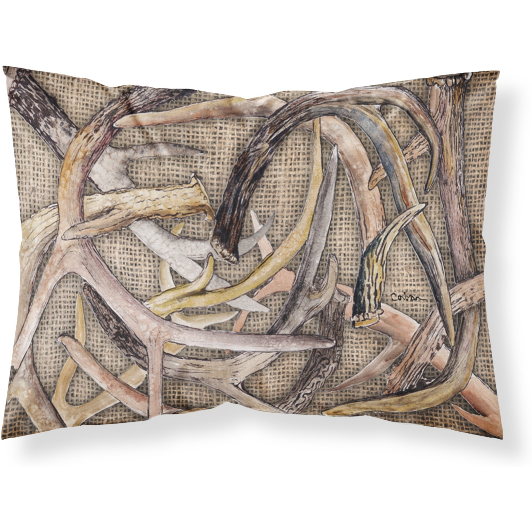 &quotCaroline's Treasures 8732PILLOWCASE Deer Horns Moisture Wicking Fabric Standard Pillowcase, Large, Multicolor"