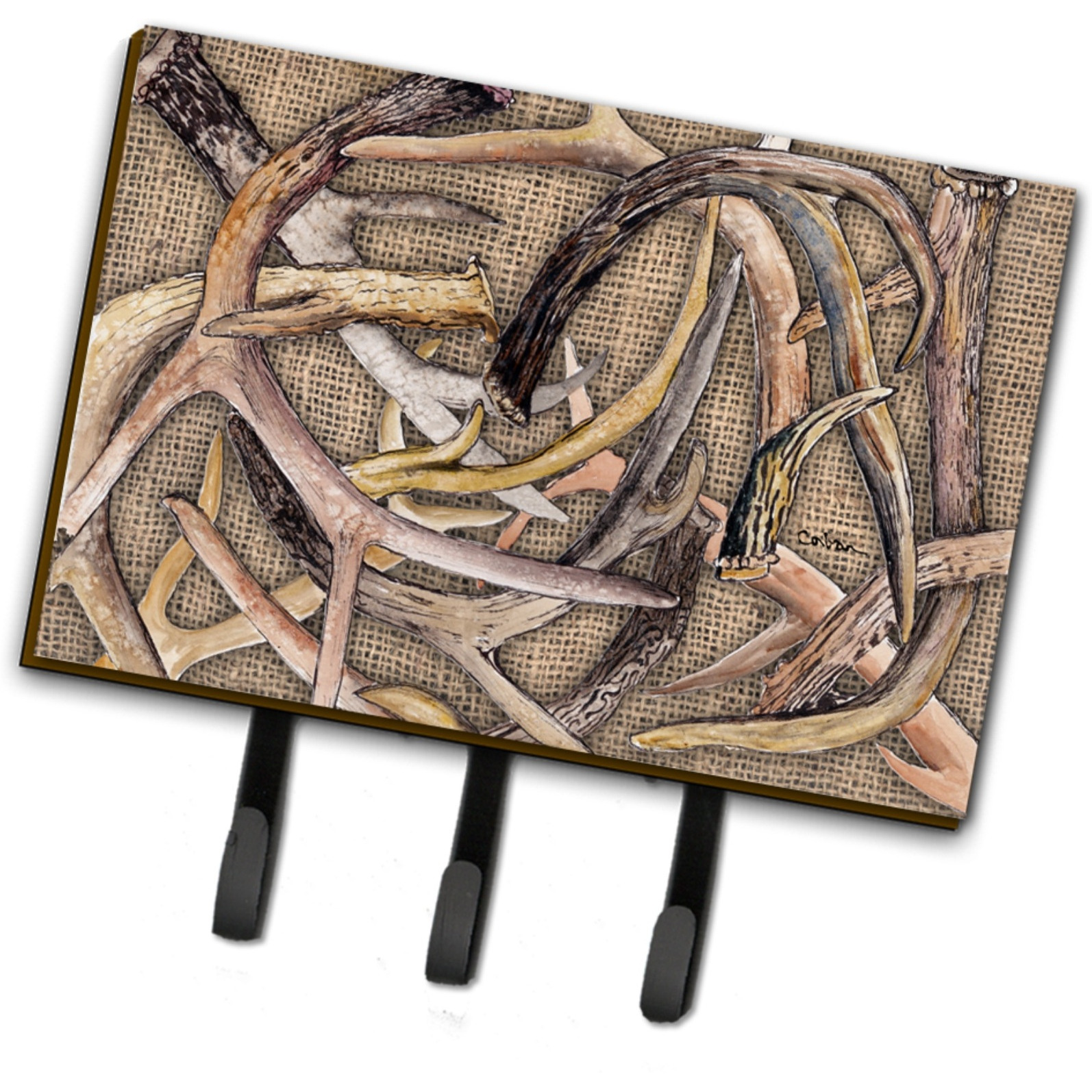 &quotCaroline's Treasures 8732TH68 Deer Horns Leash or Key Holder, Large, Multicolor"