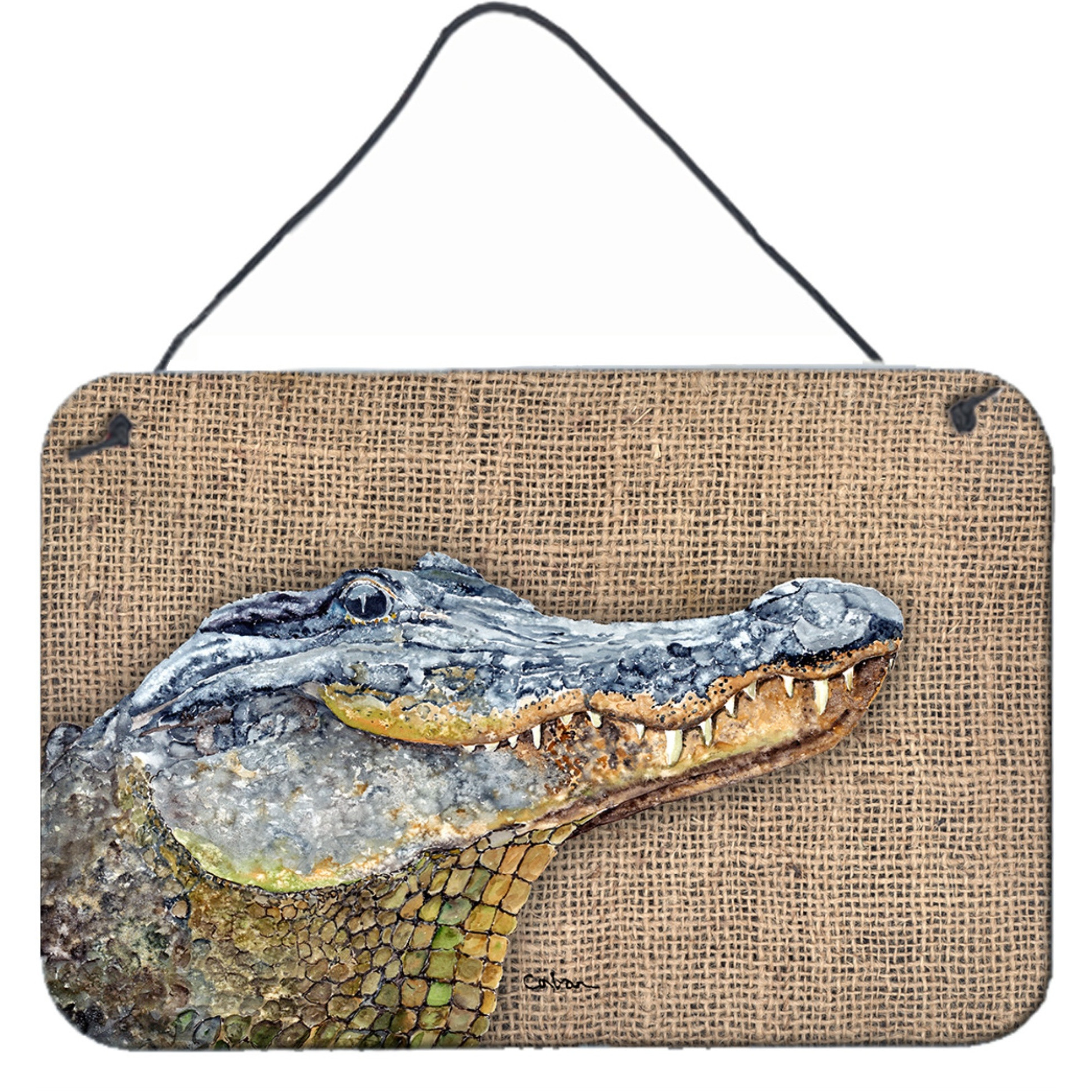 &quotCaroline's Treasures 8733DS812 Alligator Indoor Aluminum Metal Wall or Door Hanging Prints, 8 x 12"", Multicolor"