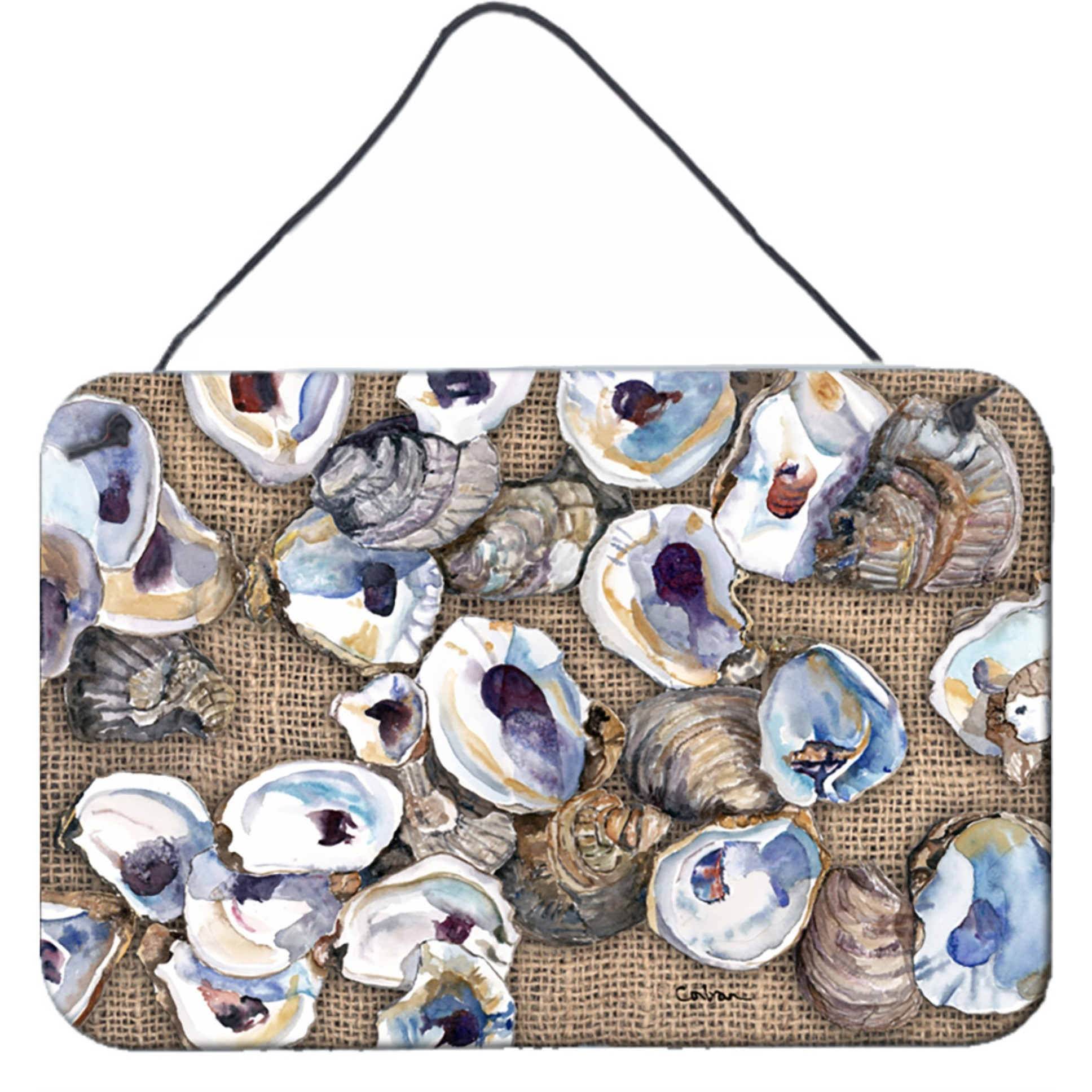 &quotCaroline's Treasures Oyster Indoor Aluminium Metal Door Hanging Prints wall-decor, 8 x 12, Multicolor"