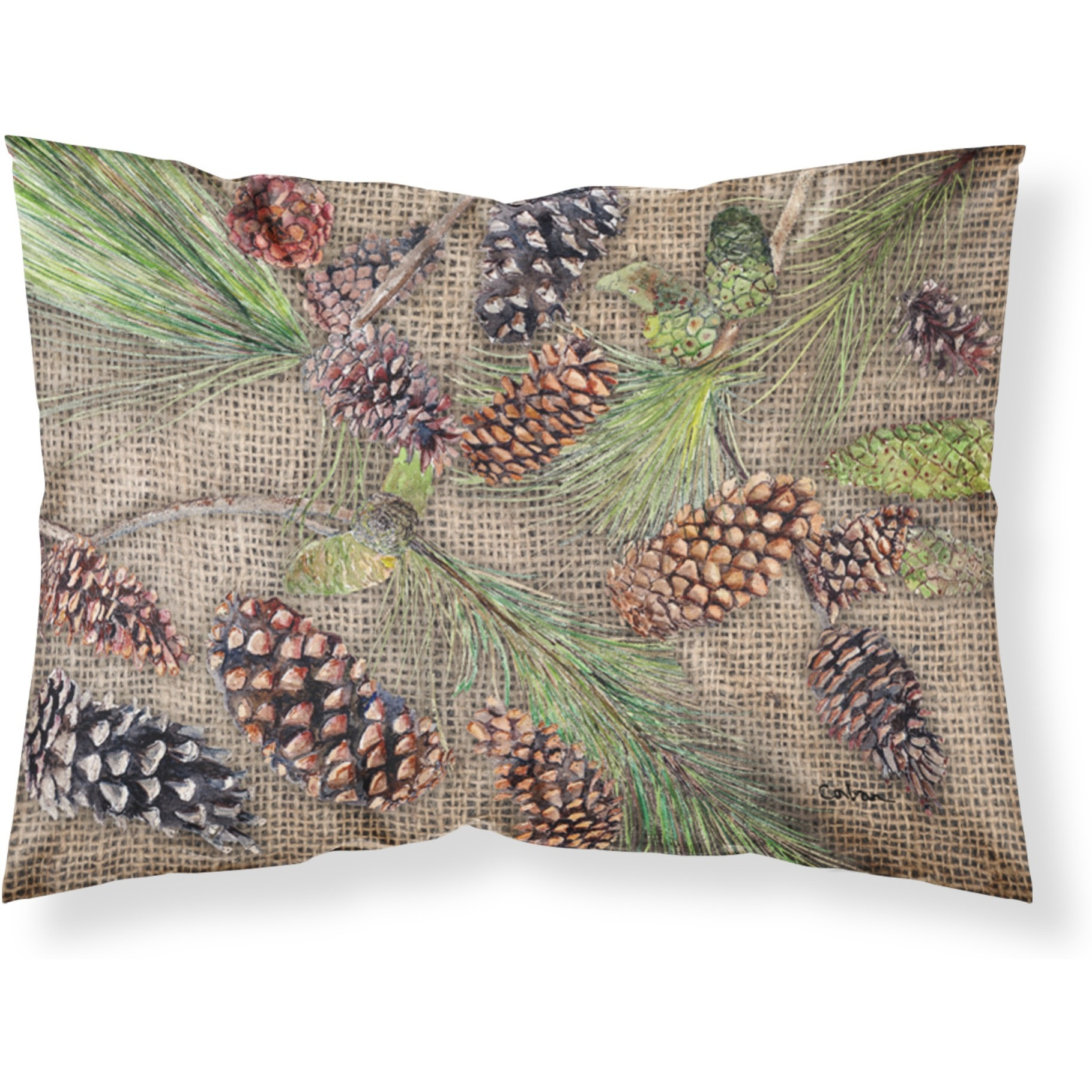 &quotCaroline's Treasures 8735PILLOWCASE Pine Cones Moisture Wicking Fabric Standard Pillowcase, Large, Multicolor"