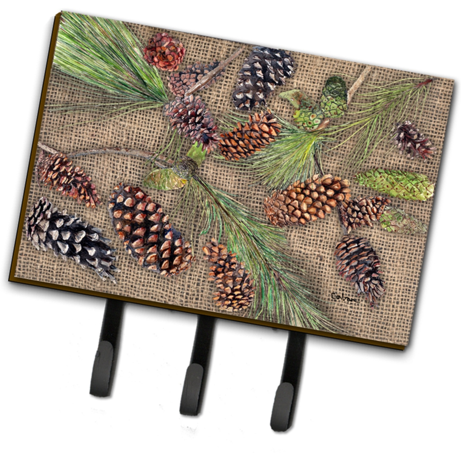 &quotCaroline's Treasures 8735TH68 Pine Cones Leash or Key Holder, Large, Multicolor"