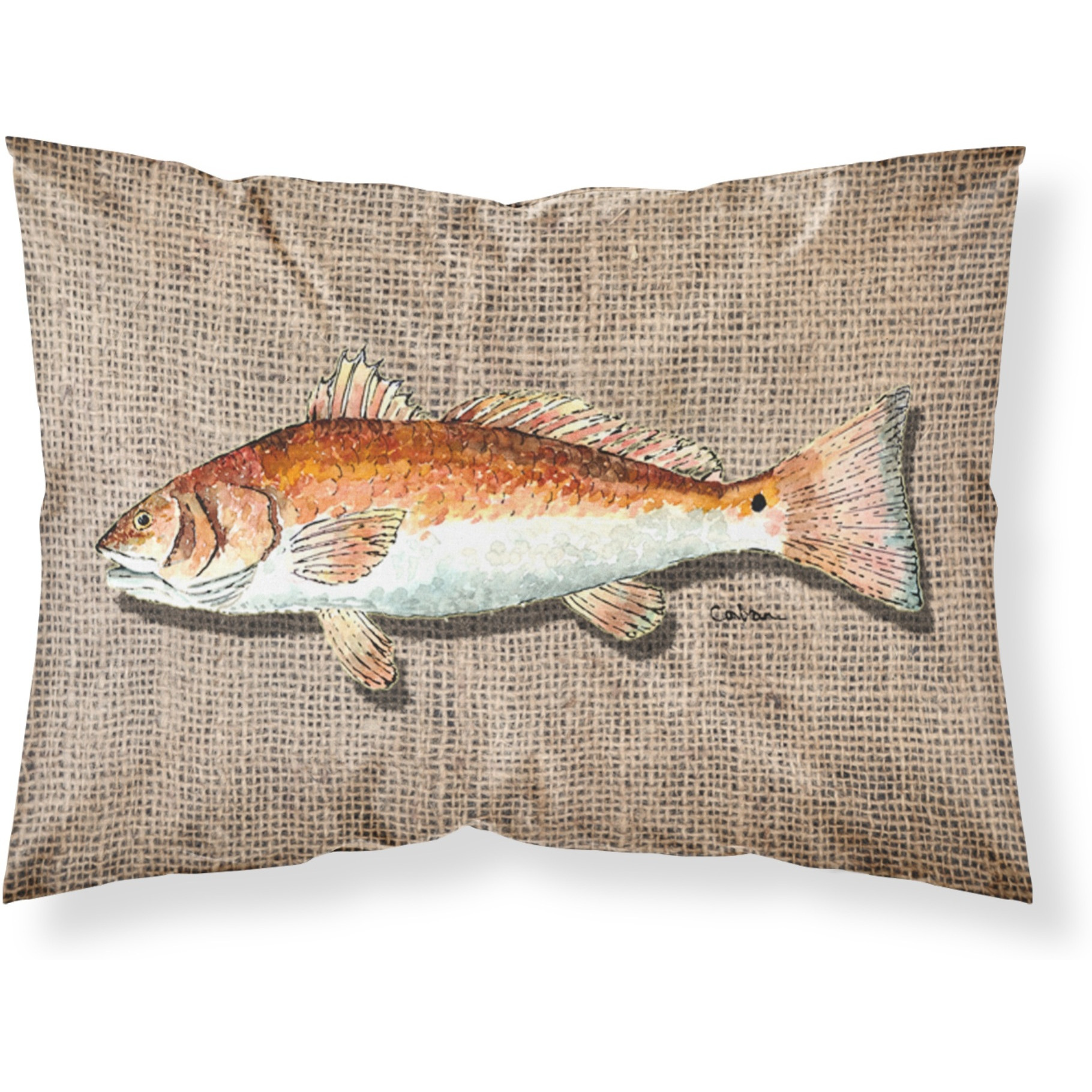 &quotCaroline's Treasures 8736PILLOWCASE Fish Red Fish Moisture Wicking Fabric Standard Pillowcase, Large, Multicolor"