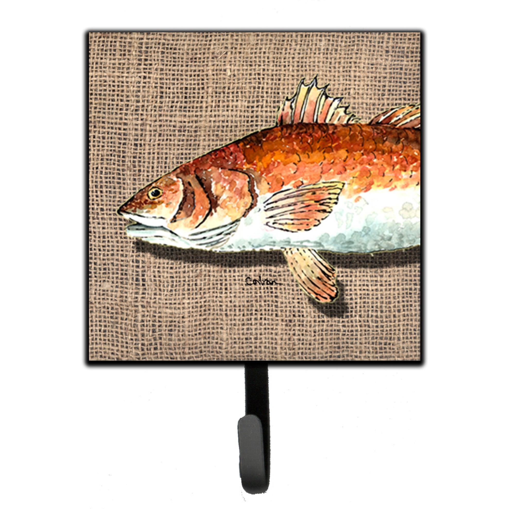 &quotCaroline's Treasures 8736SH4 Red Fish Leash Holder or Key Hook, Small, Multicolor"