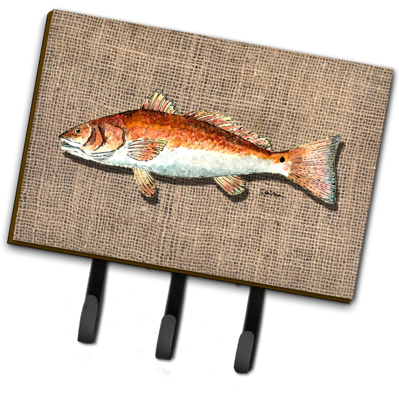&quotCaroline's Treasures 8736TH68 Red Fish Leash or Key Holder, Large, Multicolor"