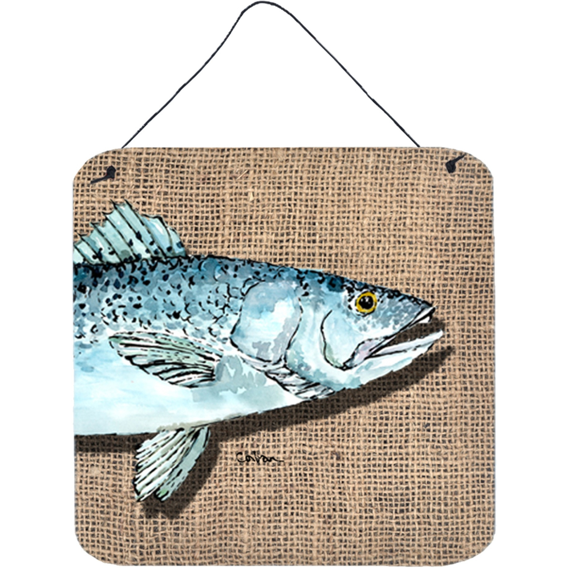 &quotCaroline's Treasures Fish Speckled Trout Aluminum Metal Wall or Door Hanging Prints, 6 x 6"", Multicolor"