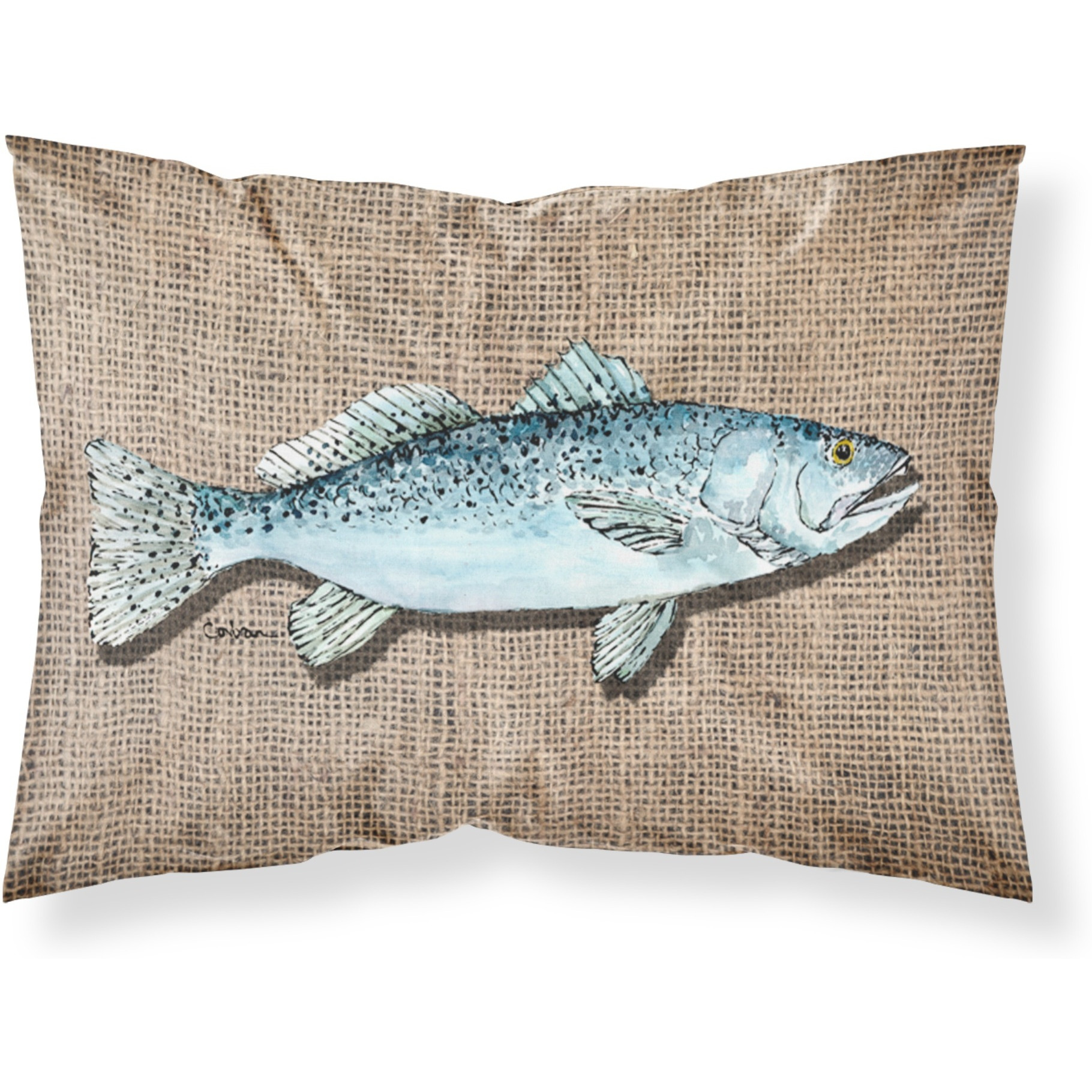 &quotCaroline's Treasures 8737PILLOWCASE Fish Speckled Trout Moisture Wicking Fabric Standard Pillowcase, Large, Multicolor"