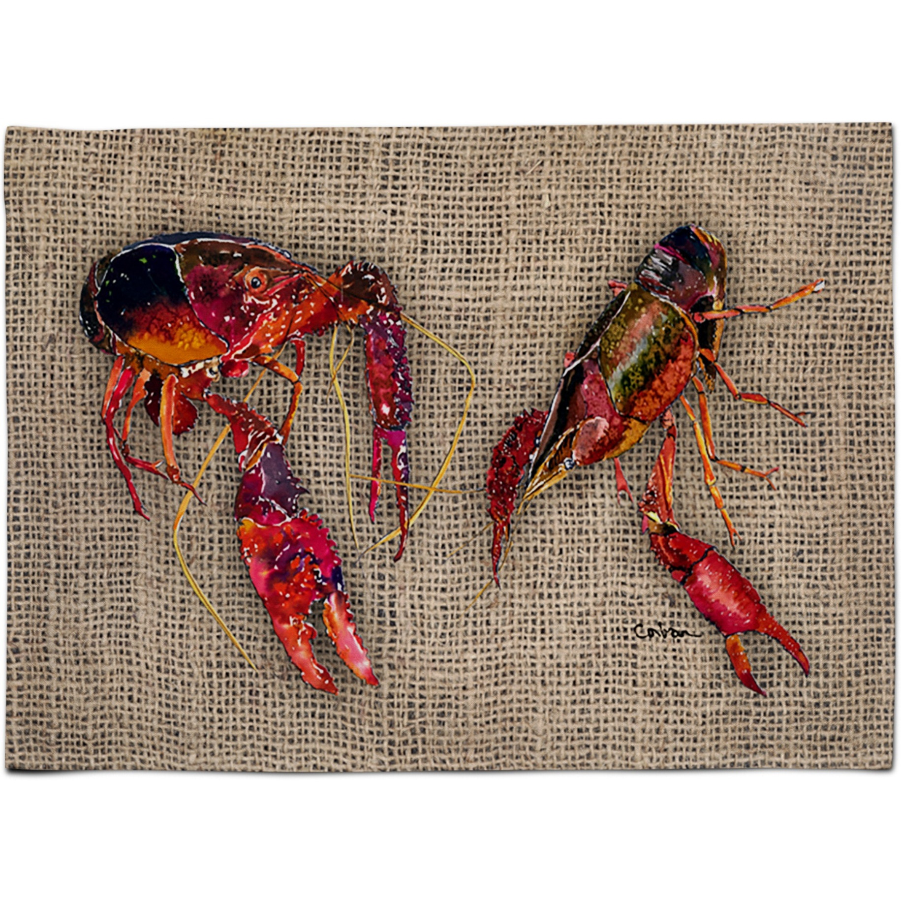 &quotCaroline's Treasures 8739PLMT Crawfish Fabric Placemat, Multicolor"