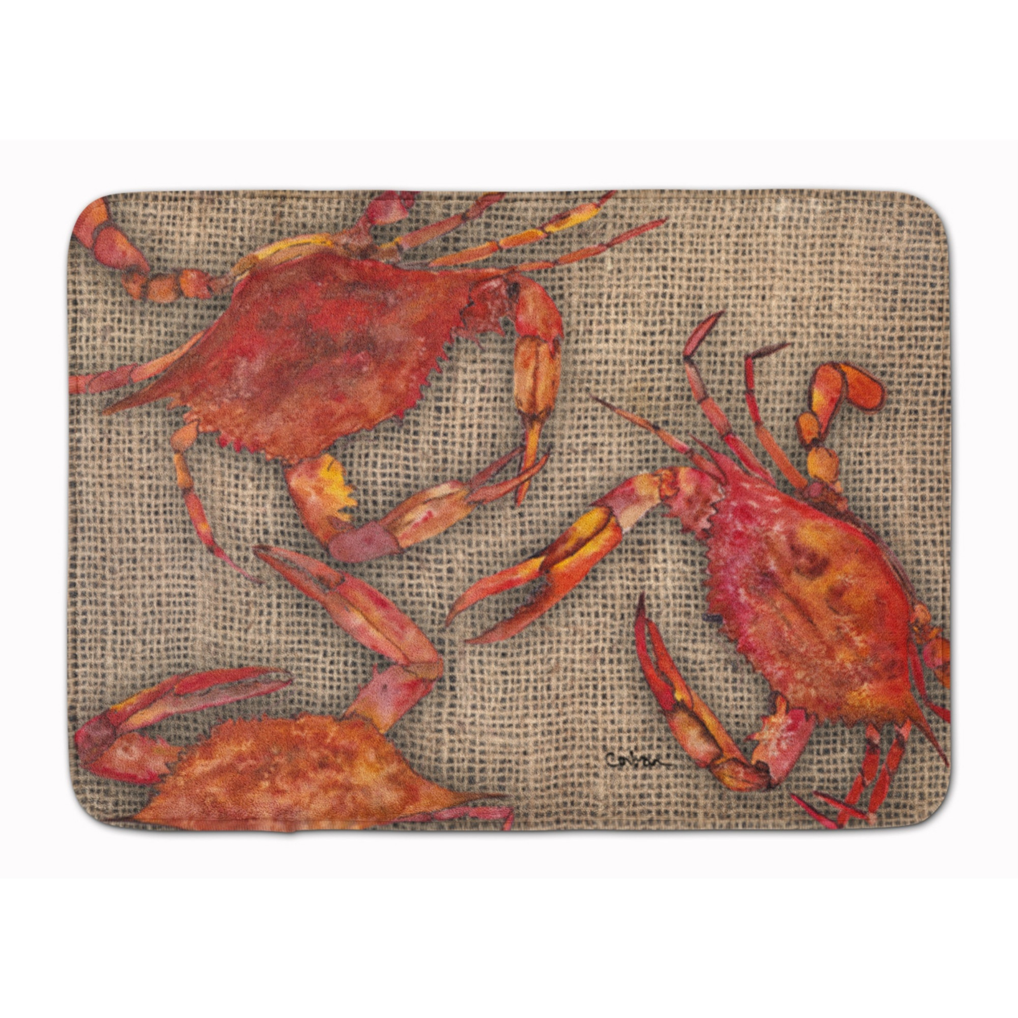&quotCaroline's Treasures Cooked Crabs on Faux Burlap Floor Mat, 19"" x 27"", Multicolor"