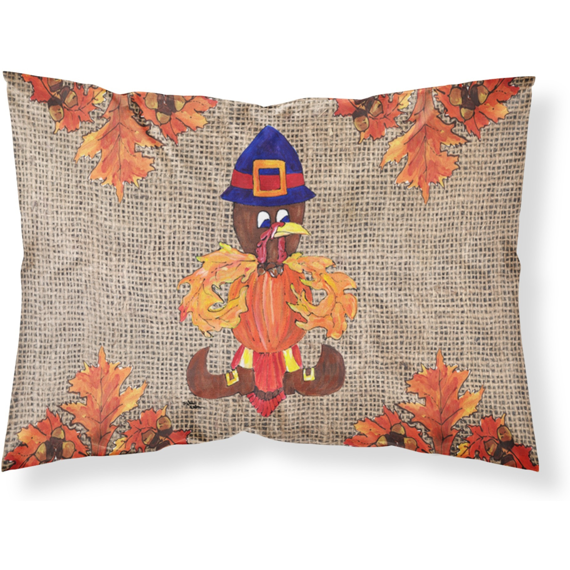&quotCaroline's Treasures 8743PILLOWCASE Turkey Pilgrim Fleur De Lis Moisture Wicking Fabric Standard Pillowcase, Large, Multicolor"