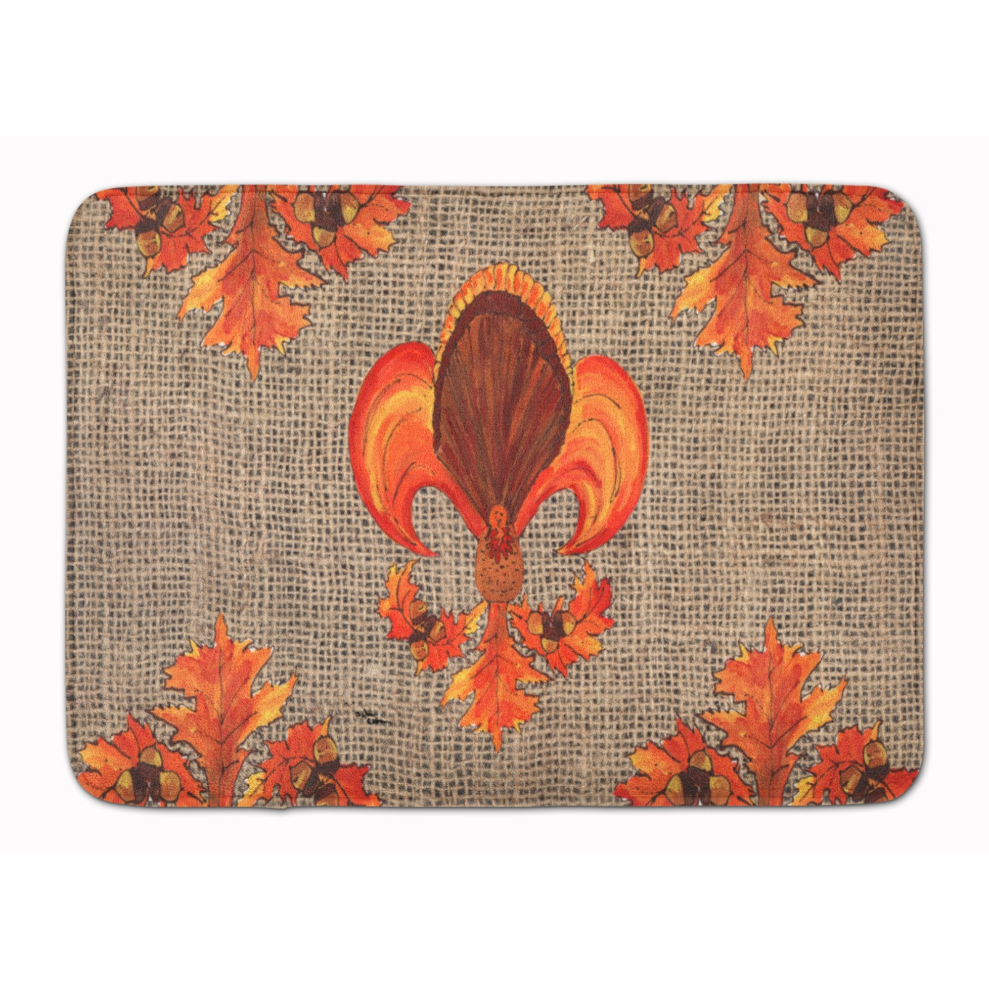 &quotCaroline's Treasures Thanksgiving Turkey Fleur de lis, 19"" x 27"", Multicolor"