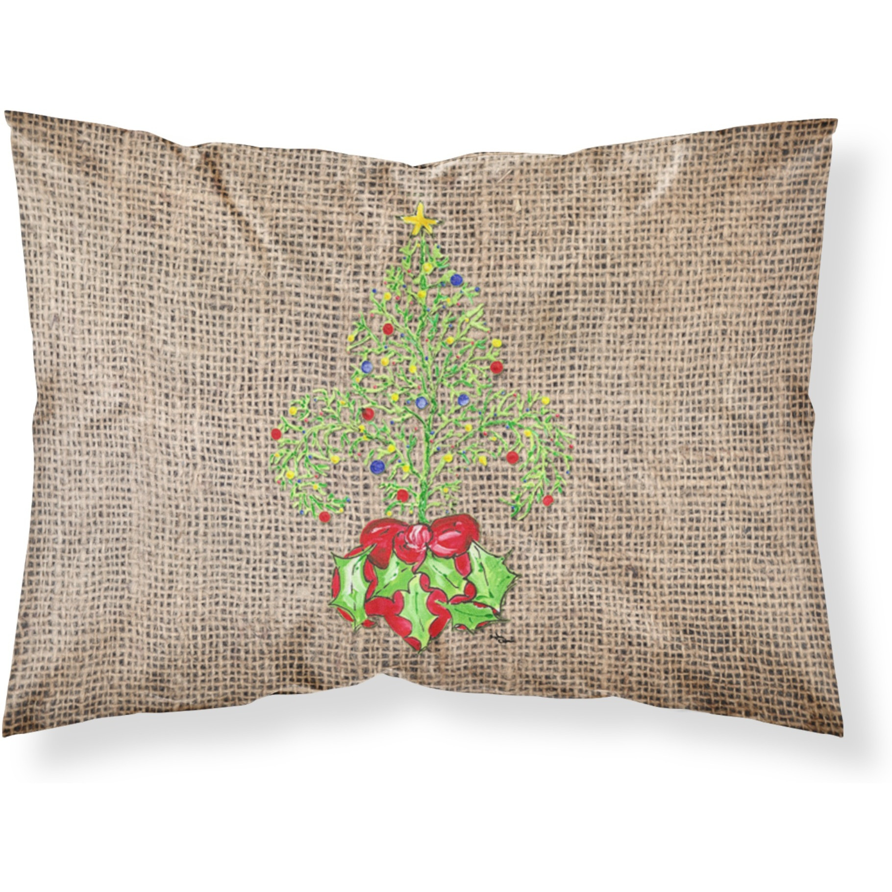 &quotCaroline's Treasures 8745PILLOWCASE Christmas Tree Fleur De Lis Moisture Wicking Fabric Standard Pillowcase, Large, Multicolor"
