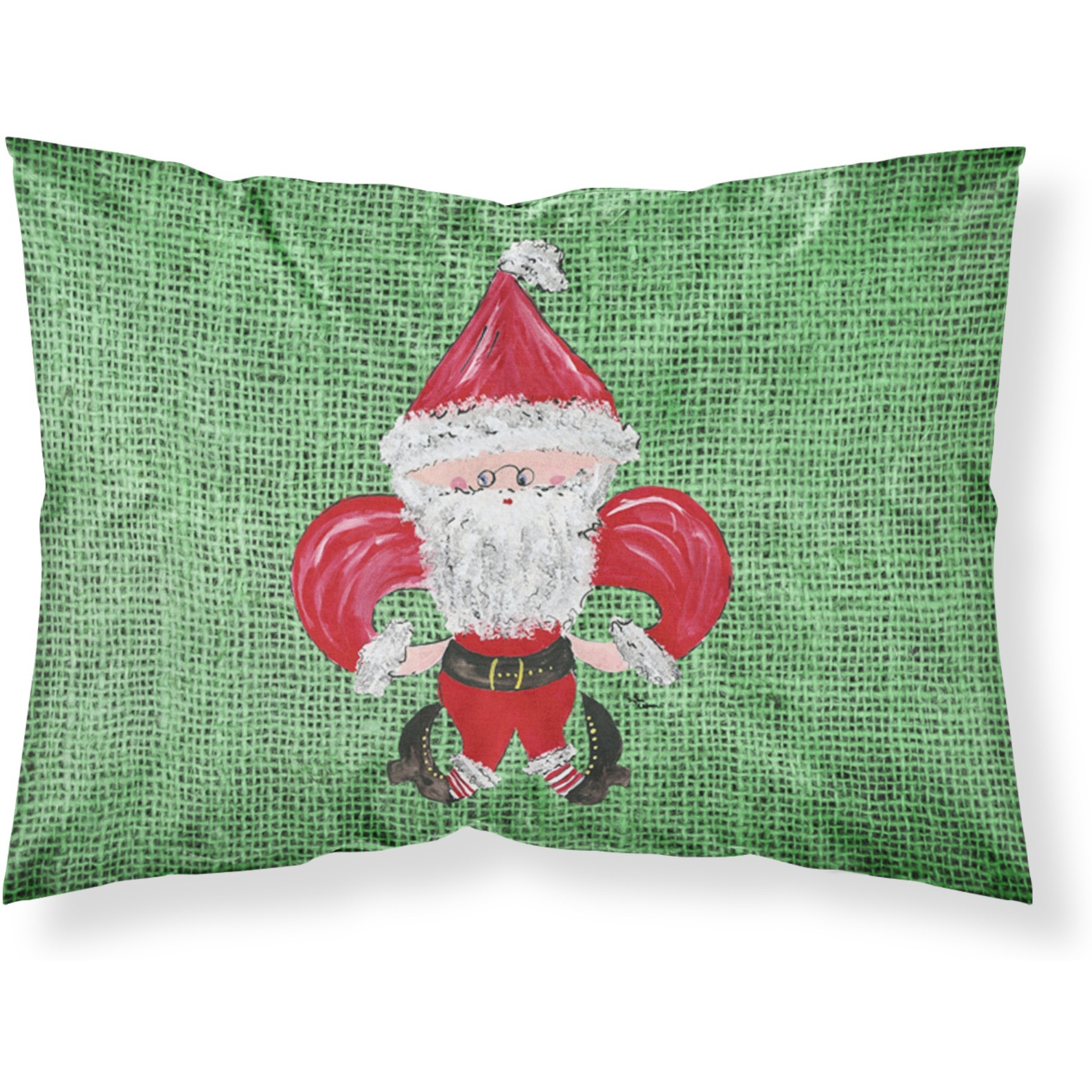&quotCaroline's Treasures 8746PILLOWCASE Christmas Santa Fleur De Lis Moisture Wicking Fabric Standard Pillowcase, Large, Multicolor"