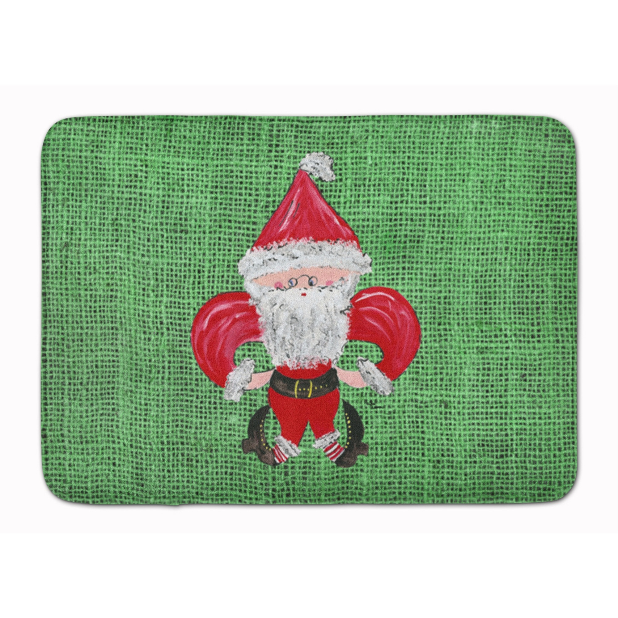 &quotCaroline's Treasures Christmas Santa Fleur de lis Floor Mat, 19"" x 27"", Multicolor"