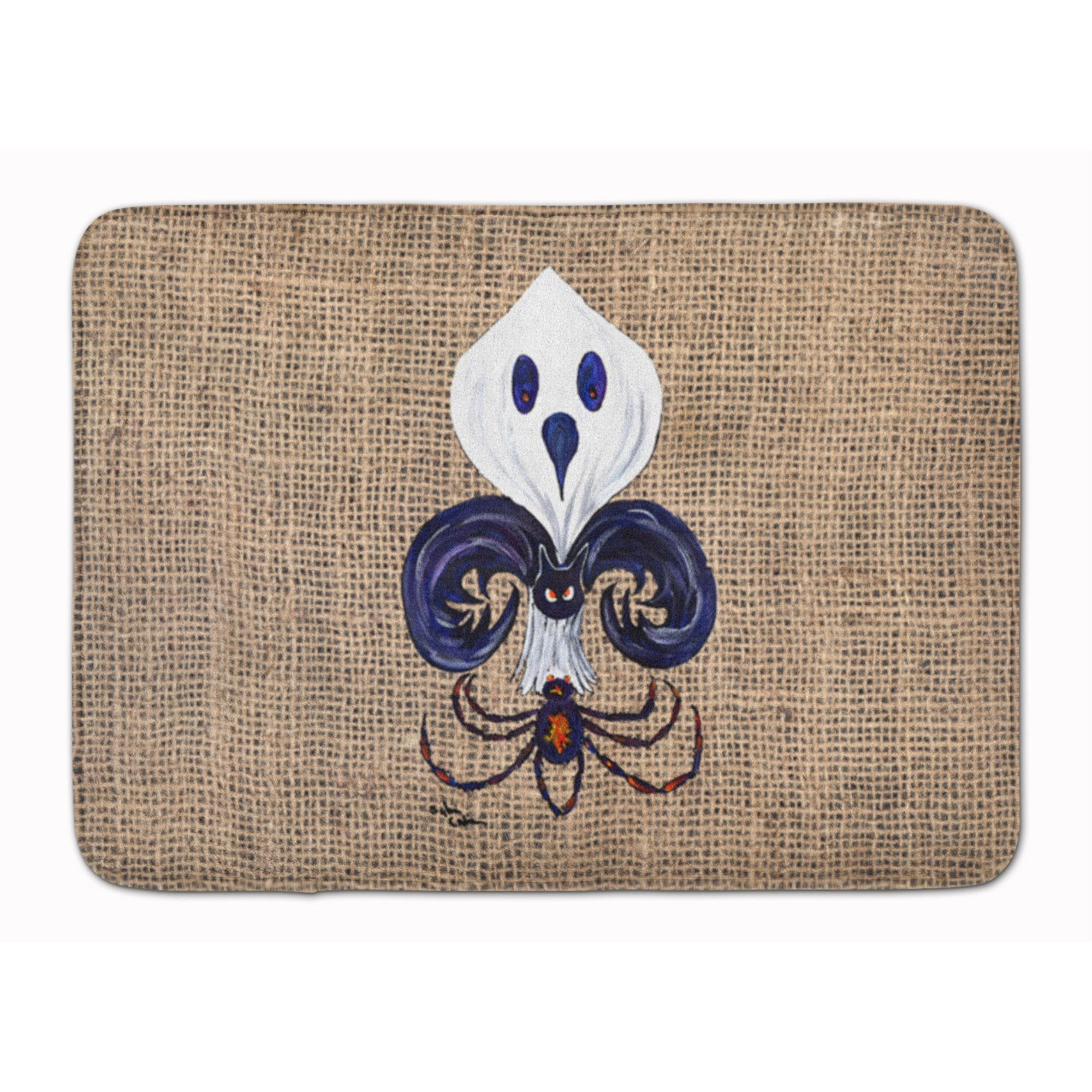 &quotCaroline's Treasures Halloween Ghost Spider Bat Fleur de lis, 19"" x 27"", Multicolor"