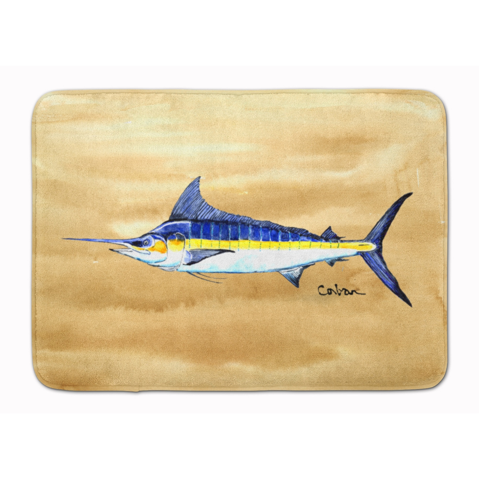 &quotCaroline's Treasures Swordfish on Sandy Beach Floor Mat, 19"" x 27"", Multicolor"