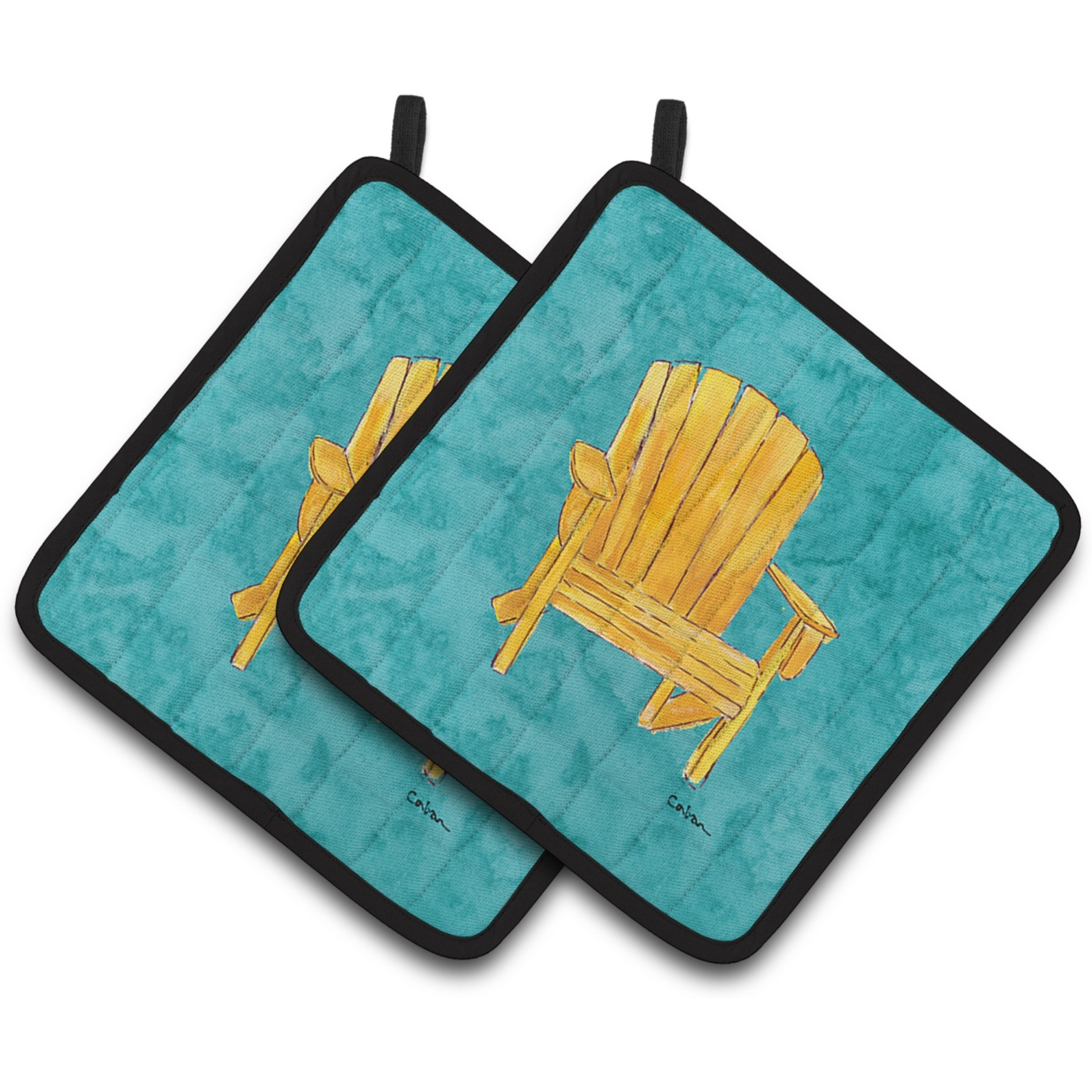 &quotCaroline's Treasures Welcome To The Trailer Pair of Pot Holders 8761PTHD, 7.5HX7.5W, Multicolor"